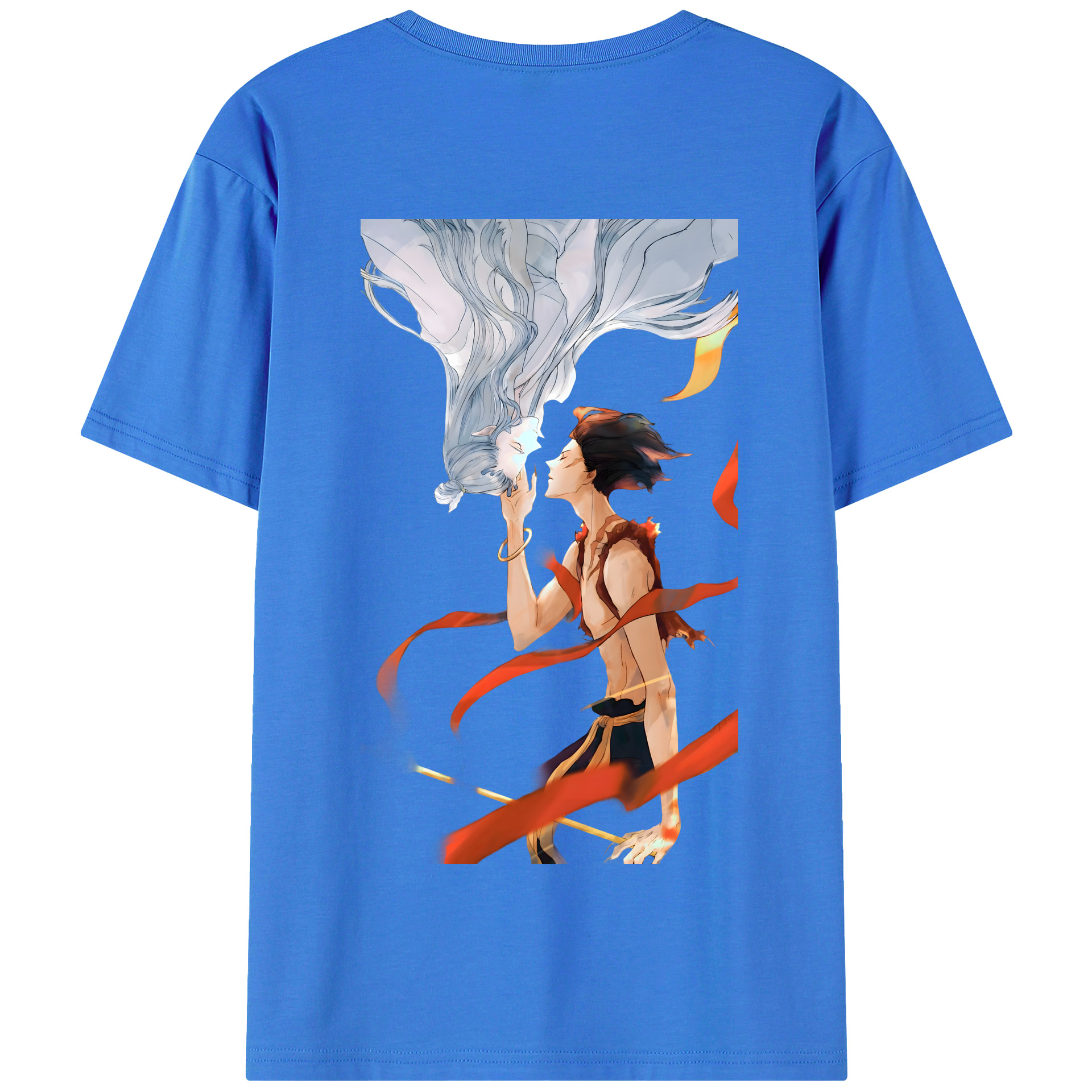 （画像用） Ne Zha 2 ナタ 魔童の大暴れ 綿100％半袖Tシャツ（背面プリント）