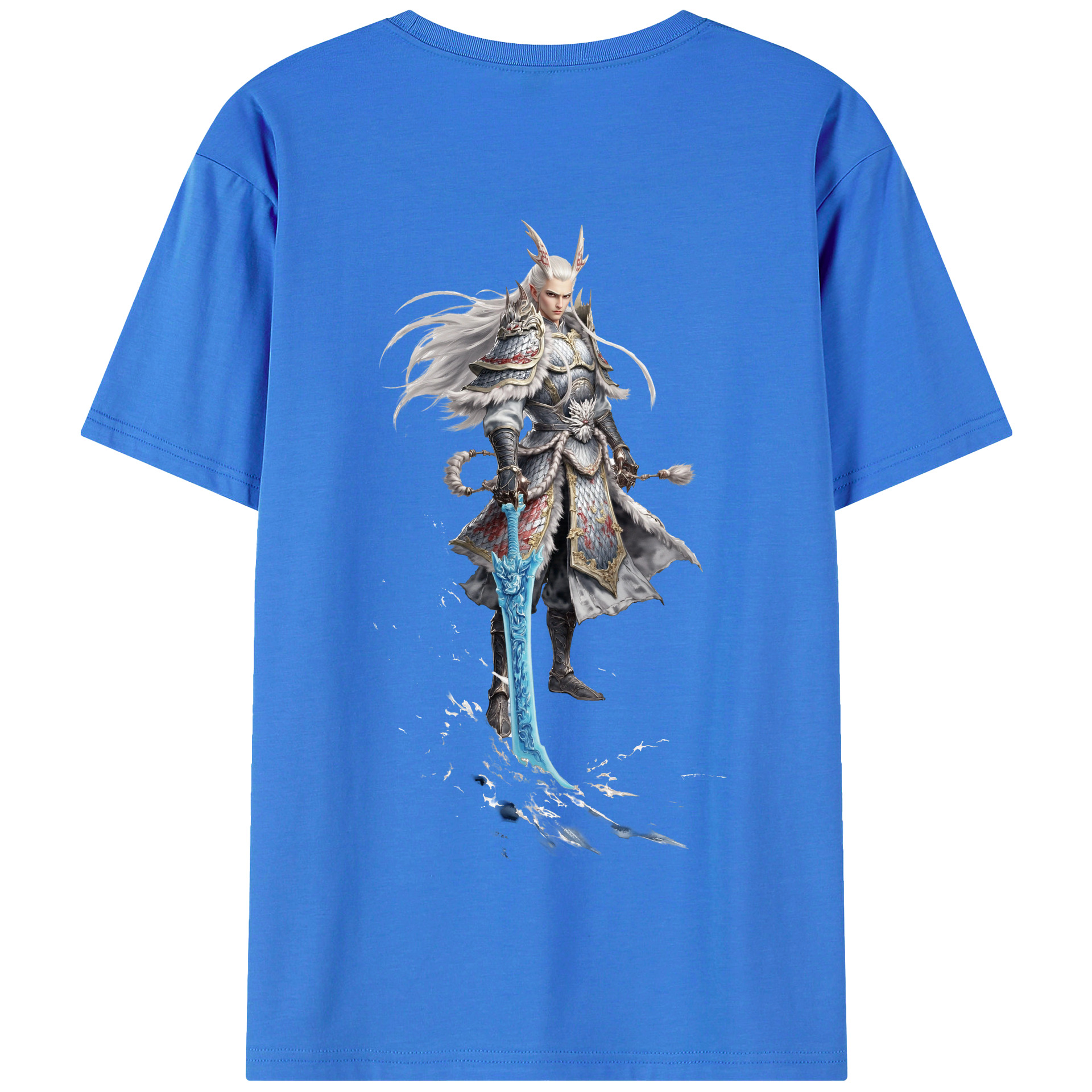 （画像用） Ne Zha 2 ナタ 魔童の大暴れ 綿100％半袖Tシャツ（背面プリント）