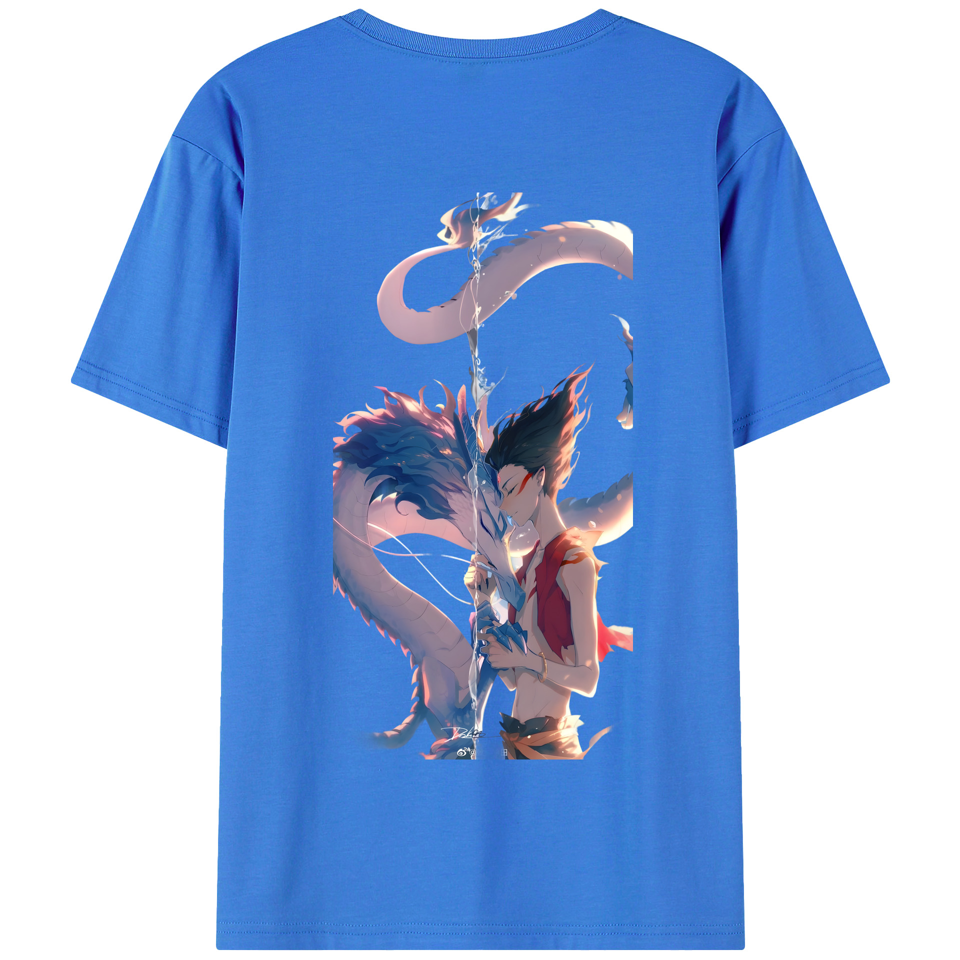（画像用） Ne Zha 2 ナタ 魔童の大暴れ 綿100％半袖Tシャツ（背面プリント）