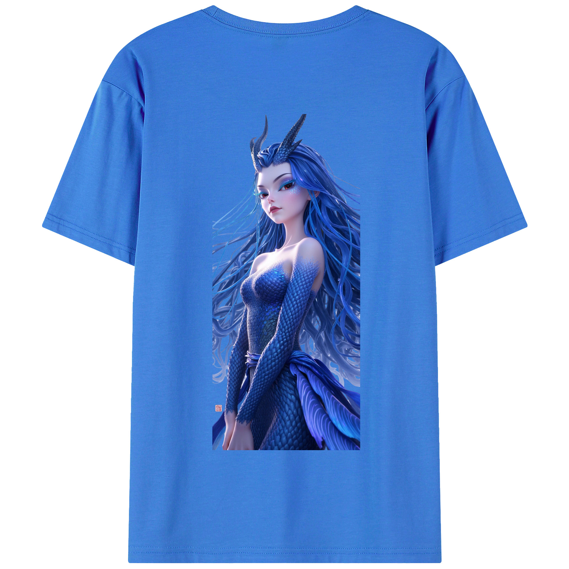 （画像用） Ne Zha 2 ナタ 魔童の大暴れ 綿100％半袖Tシャツ（背面プリント）