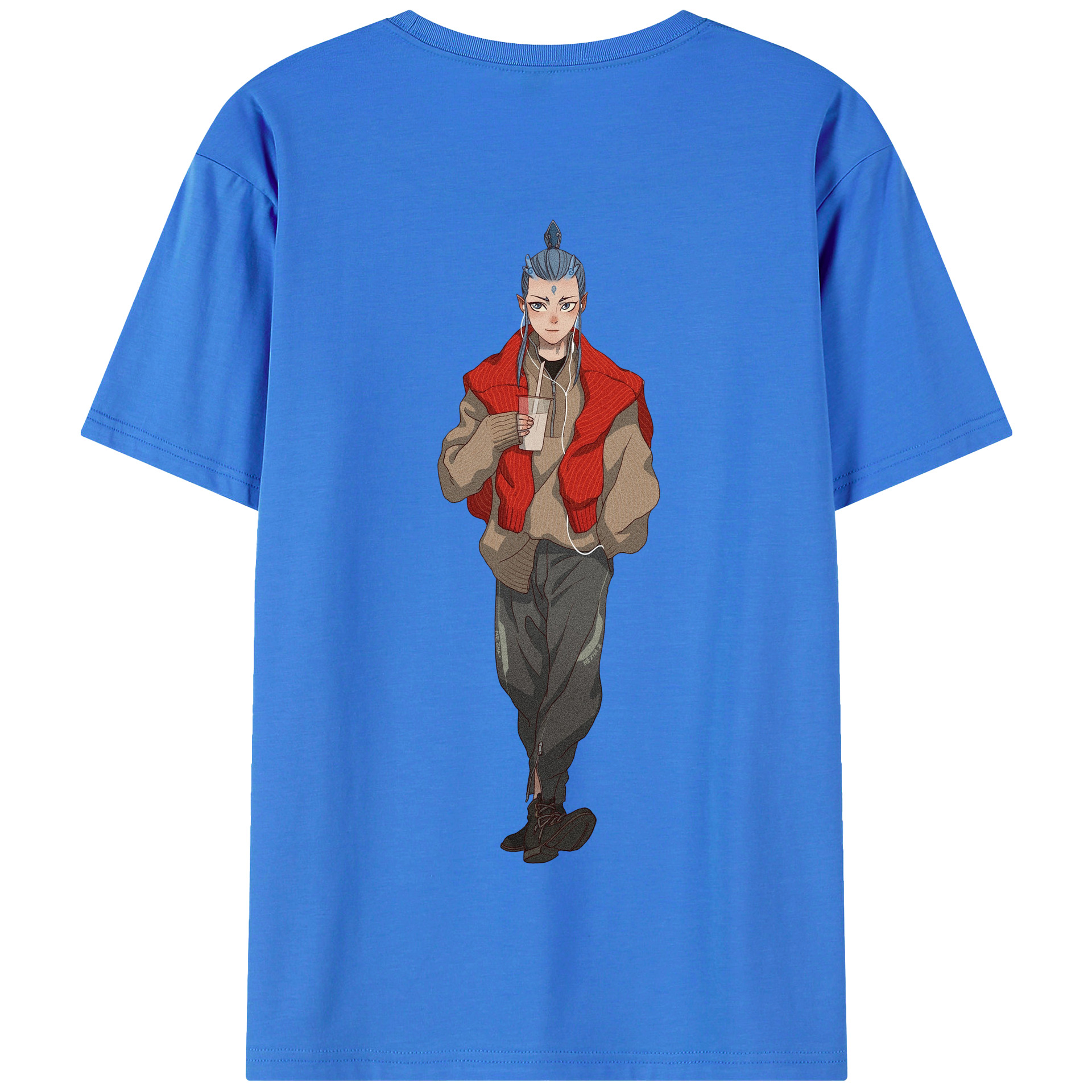 （画像用） Ne Zha 2 ナタ 魔童の大暴れ 綿100％半袖Tシャツ（背面プリント）