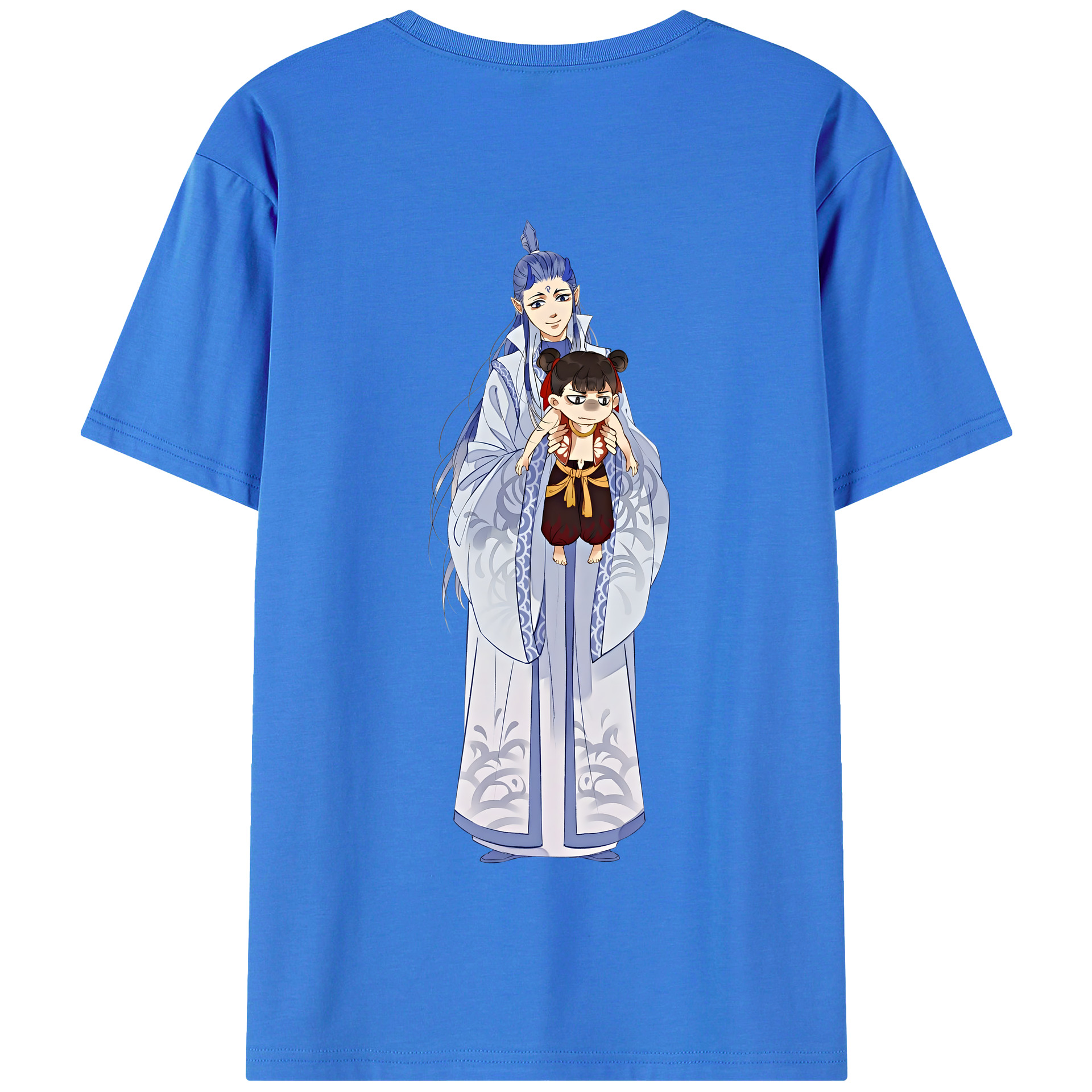 （画像用） Ne Zha 2 ナタ 魔童の大暴れ 綿100％半袖Tシャツ（背面プリント）