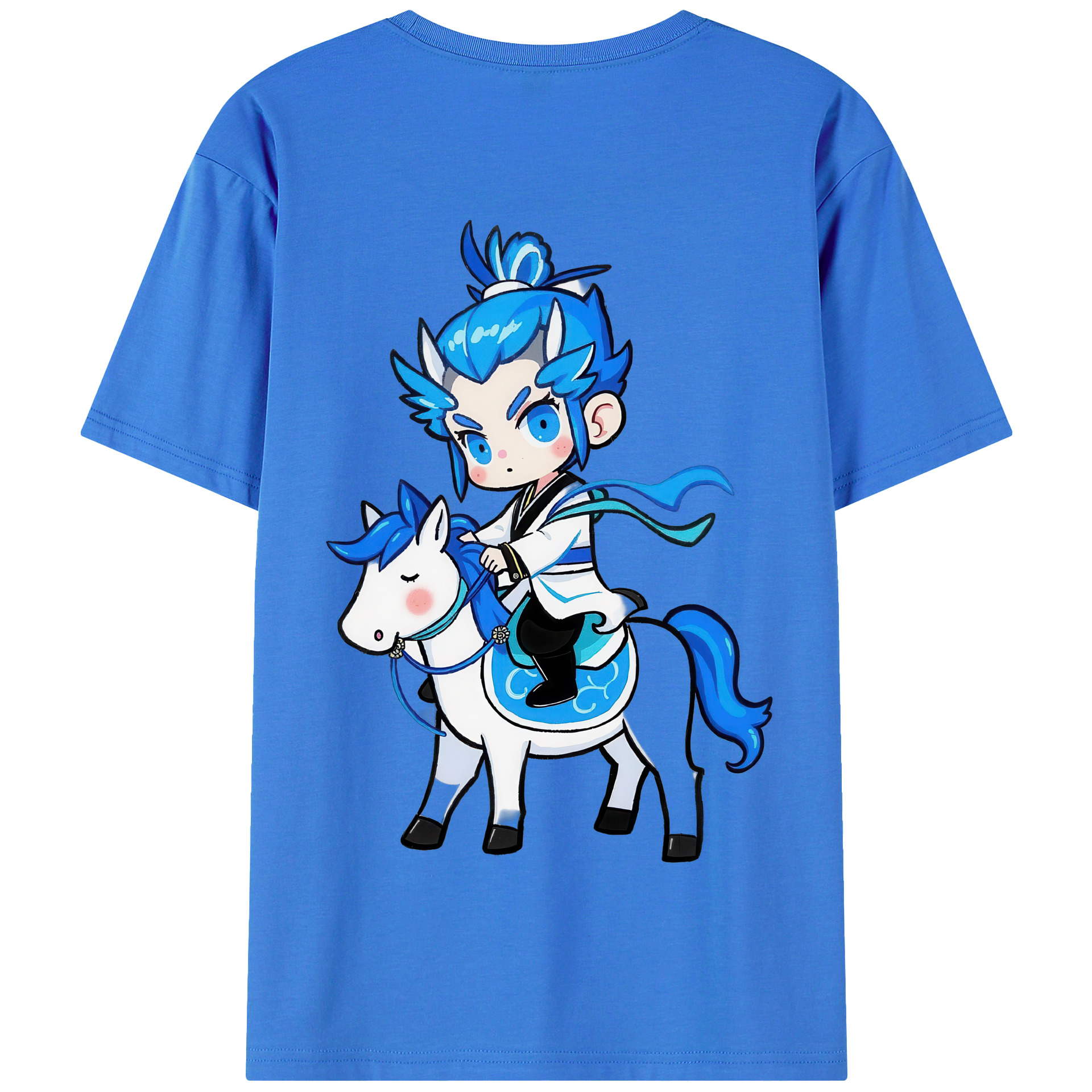 （画像用） Ne Zha 2 ナタ 魔童の大暴れ 綿100％半袖Tシャツ（背面プリント）