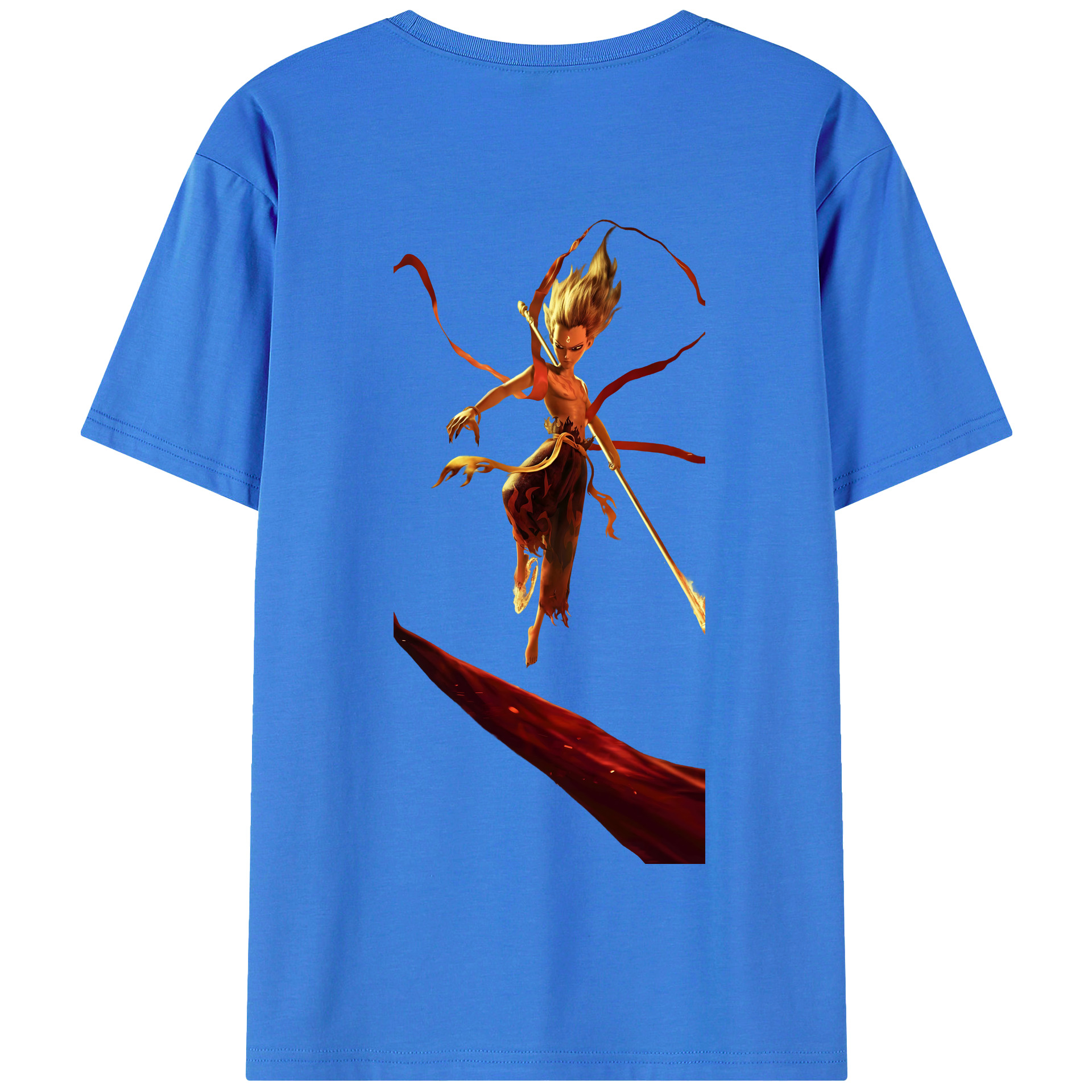 （画像用） Ne Zha 2 ナタ 魔童の大暴れ 綿100％半袖Tシャツ（背面プリント）