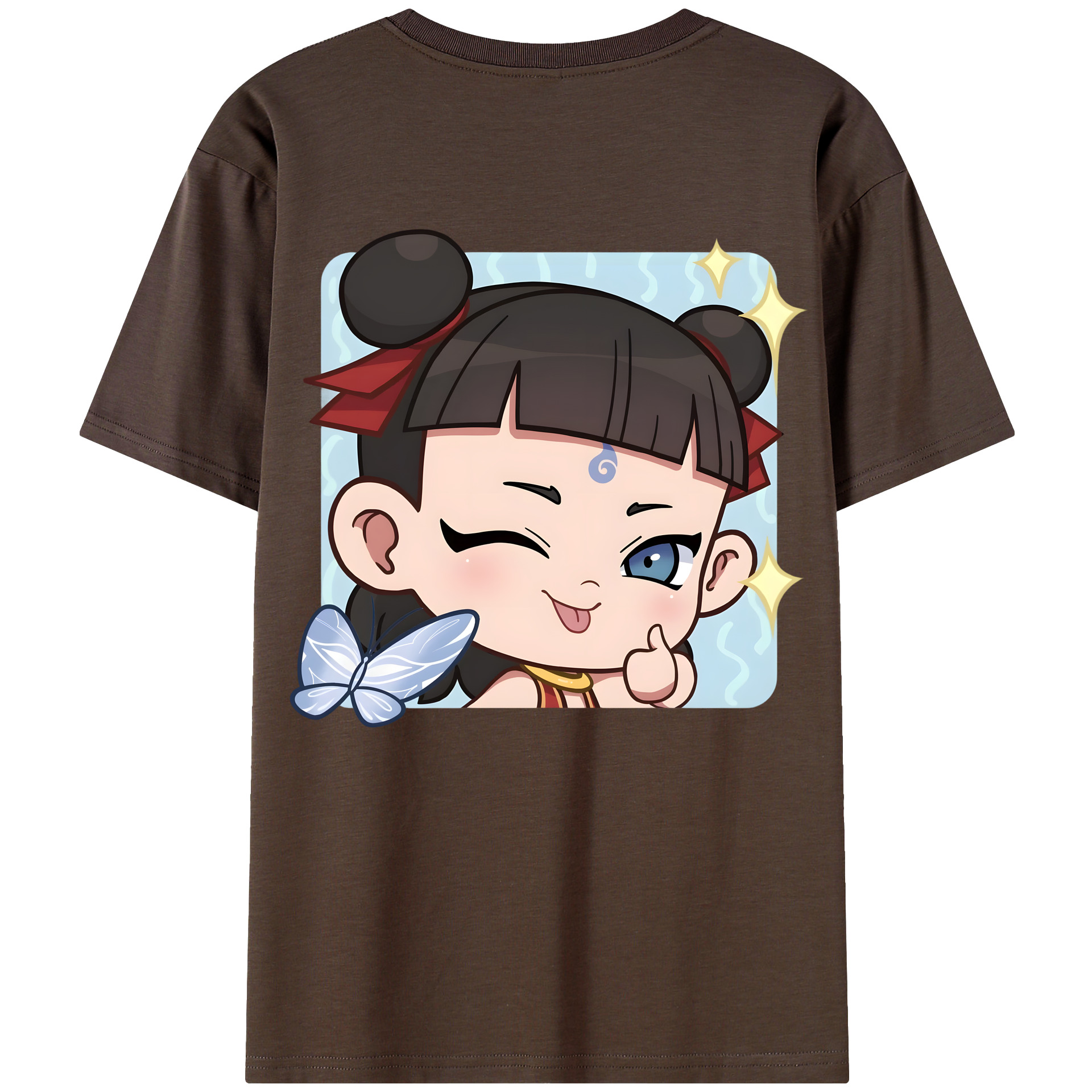 （画像用） Ne Zha 2 ナタ 魔童の大暴れ 綿100％半袖Tシャツ（背面プリント）