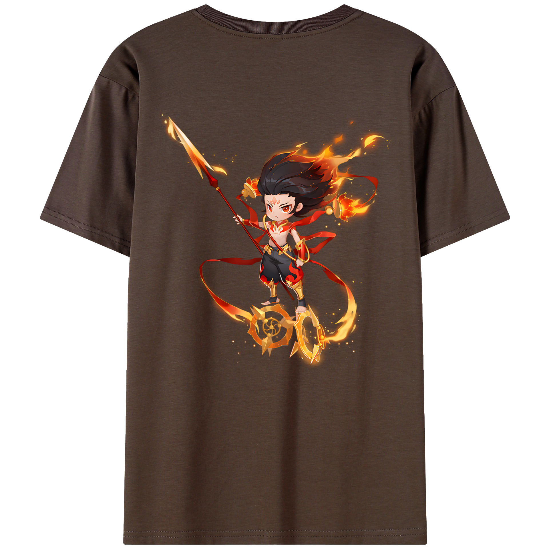（画像用） Ne Zha 2 ナタ 魔童の大暴れ 綿100％半袖Tシャツ（背面プリント）
