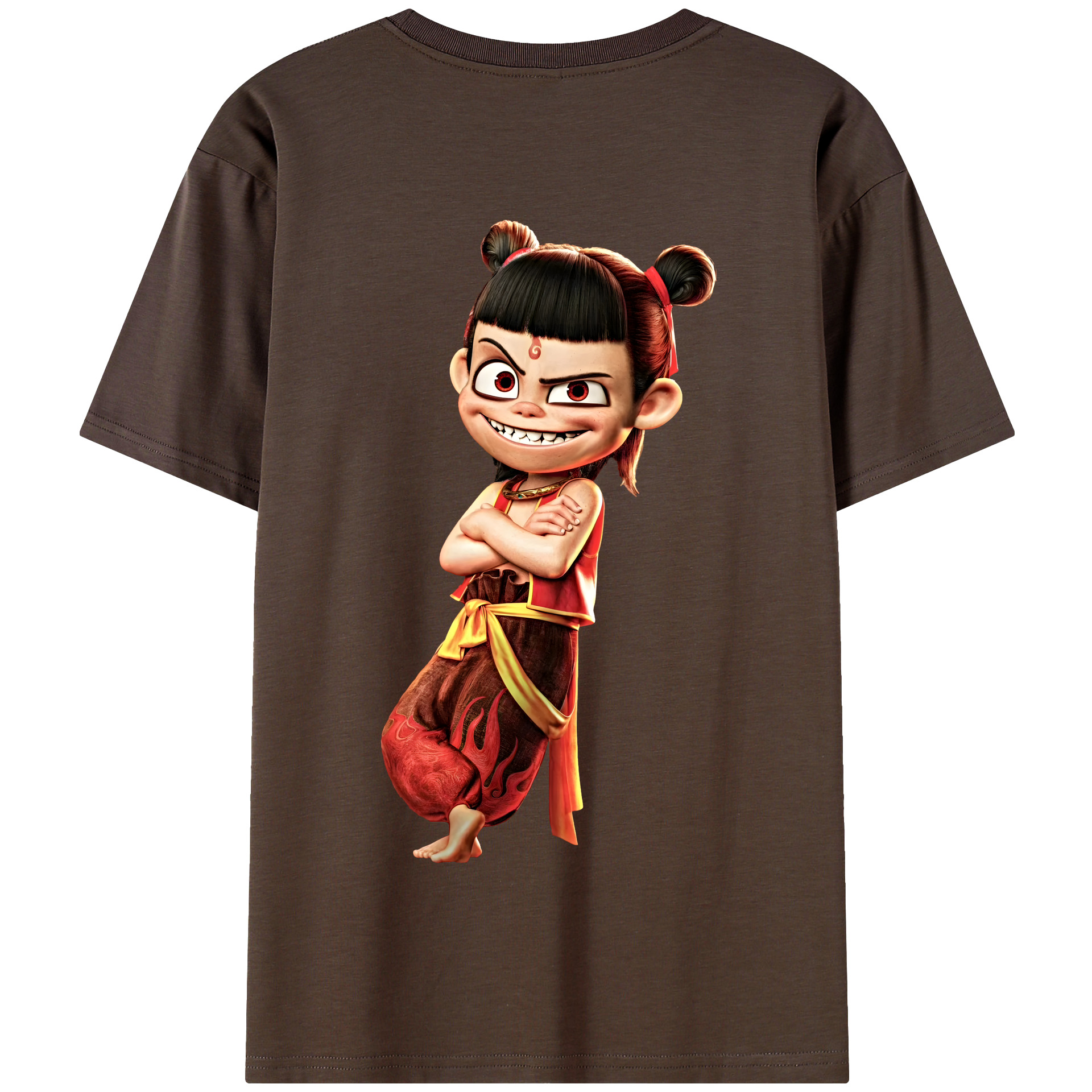 （画像用） Ne Zha 2 ナタ 魔童の大暴れ 綿100％半袖Tシャツ（背面プリント）