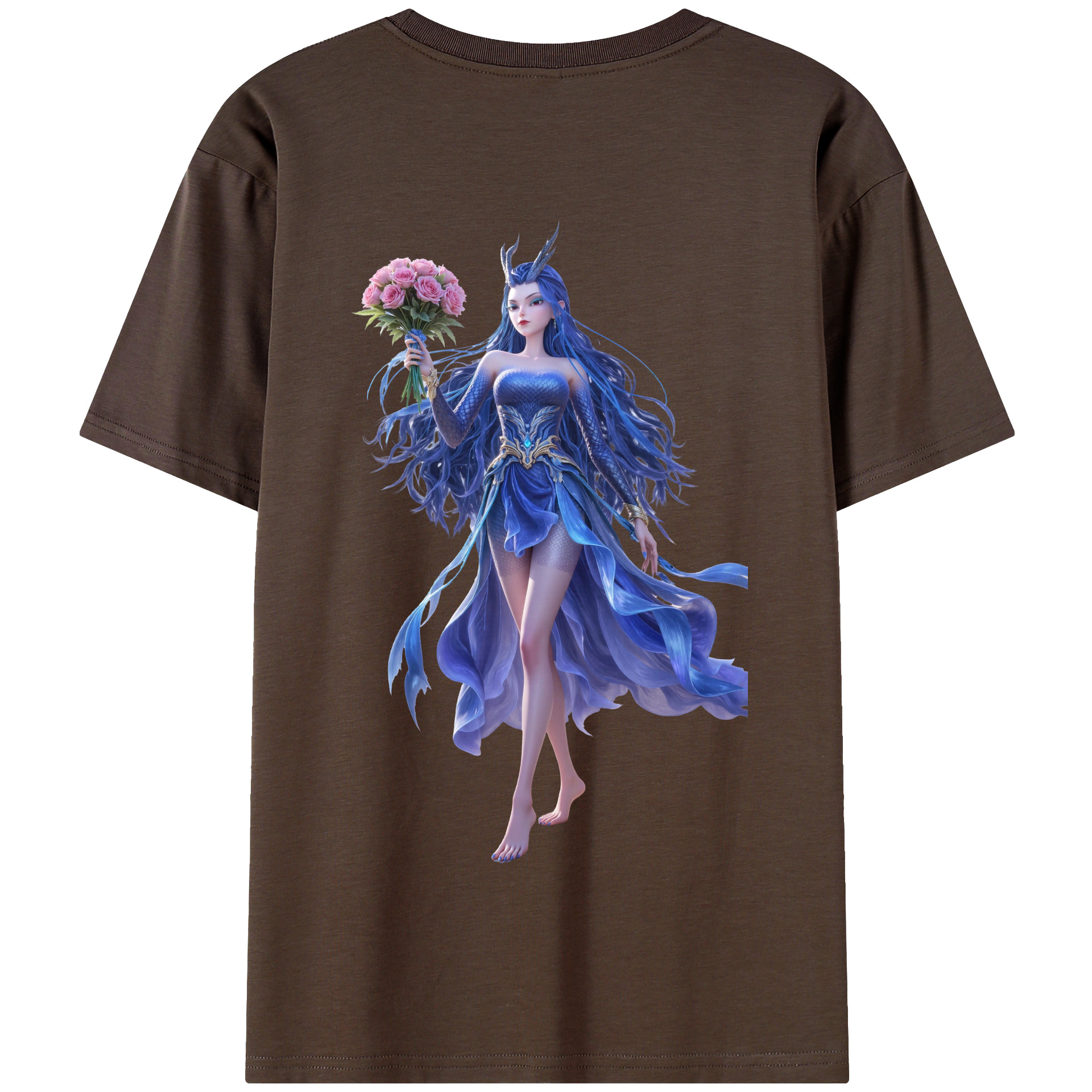 （画像用） Ne Zha 2 ナタ 魔童の大暴れ 綿100％半袖Tシャツ（背面プリント）