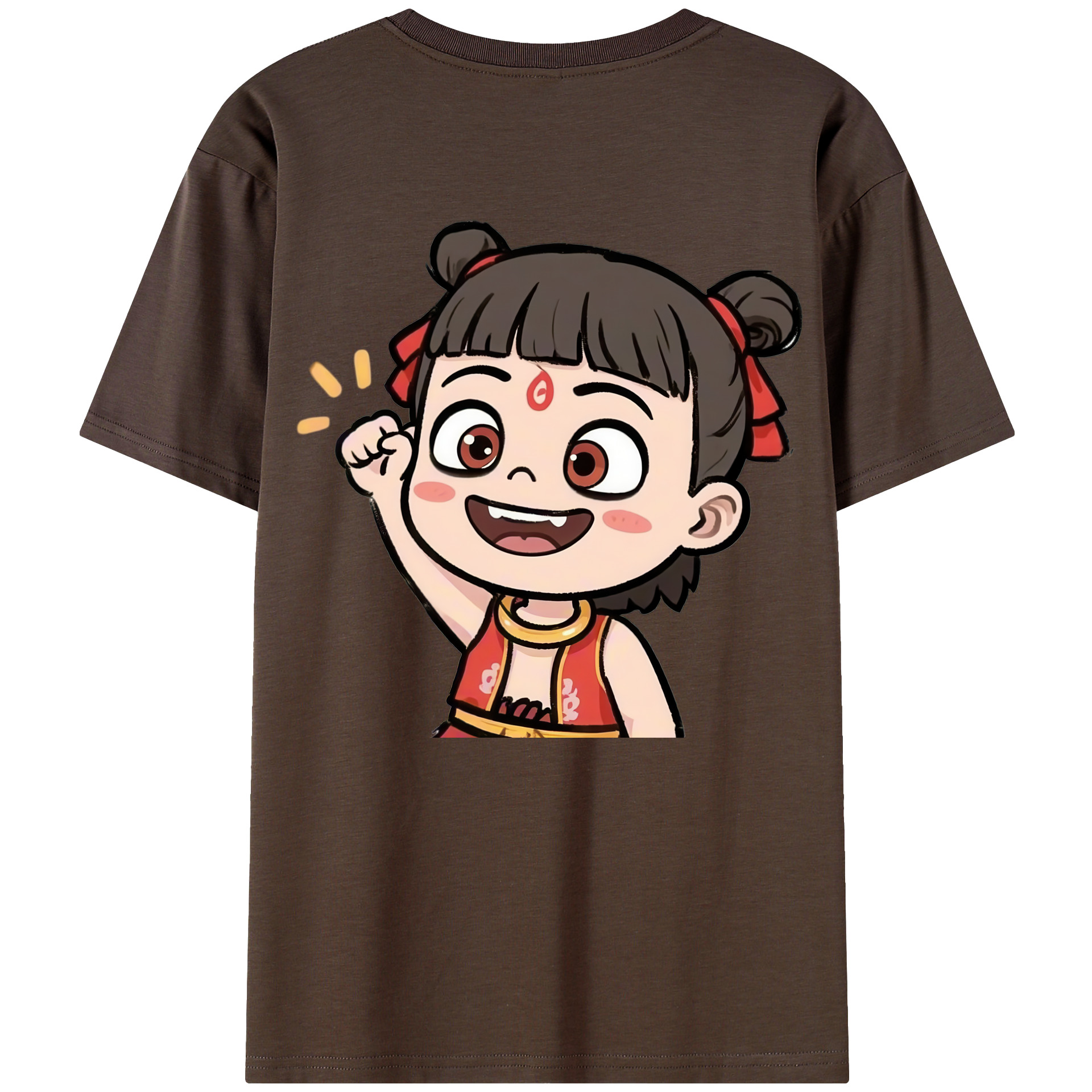 （画像用） Ne Zha 2 ナタ 魔童の大暴れ 綿100％半袖Tシャツ（背面プリント）