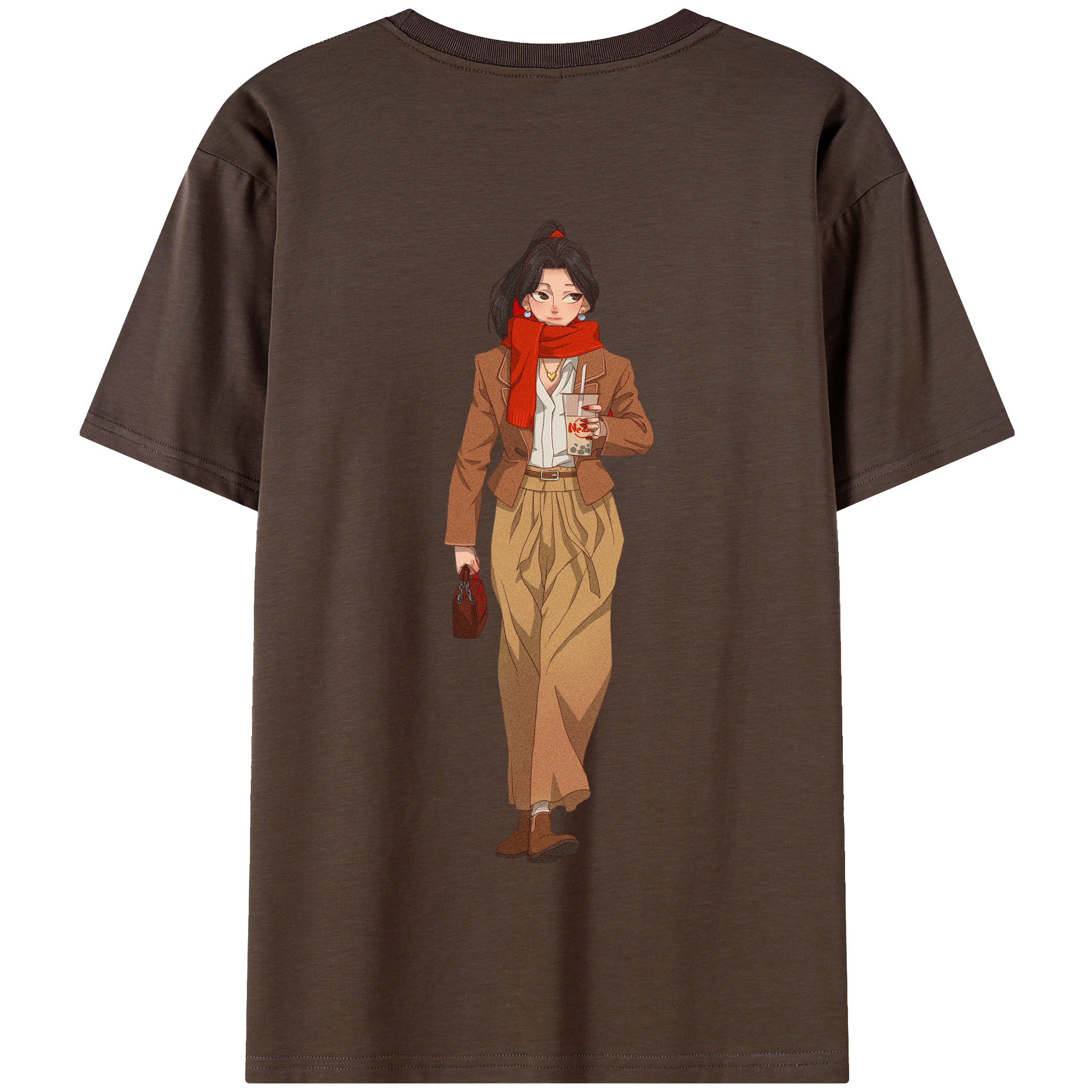 （画像用） Ne Zha 2 ナタ 魔童の大暴れ 綿100％半袖Tシャツ（背面プリント）