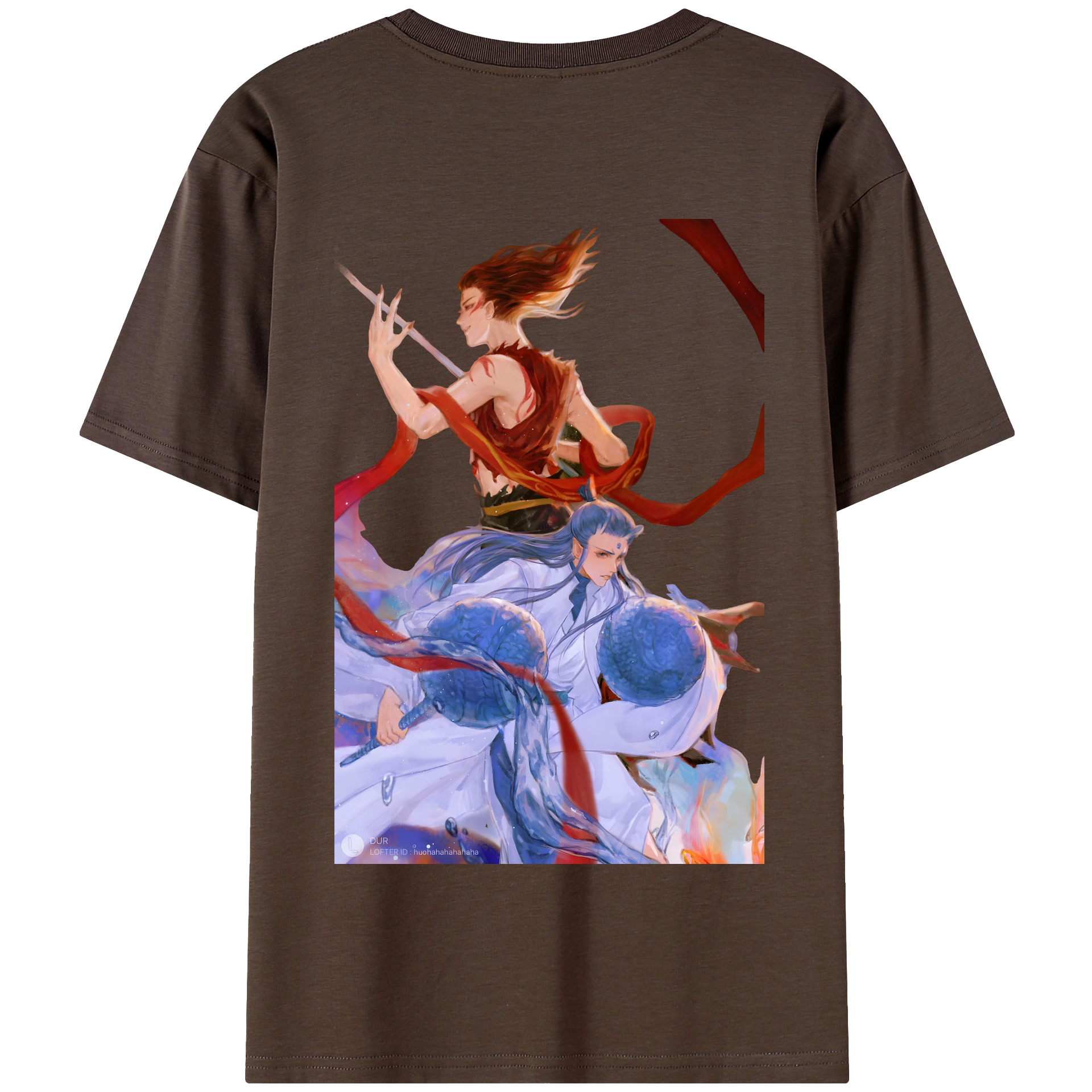 （画像用） Ne Zha 2 ナタ 魔童の大暴れ 綿100％半袖Tシャツ（背面プリント）