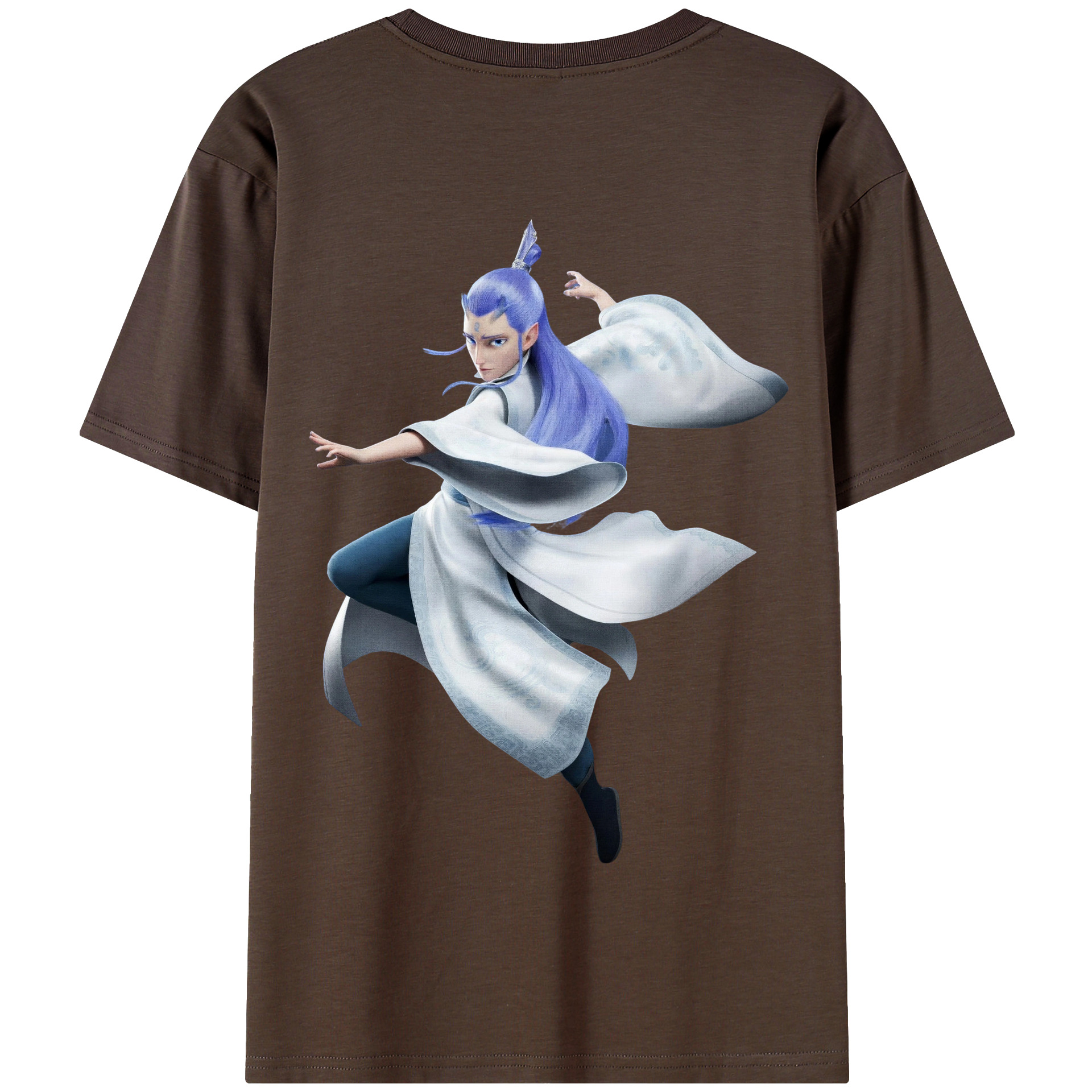 （画像用） Ne Zha 2 ナタ 魔童の大暴れ 綿100％半袖Tシャツ（背面プリント）