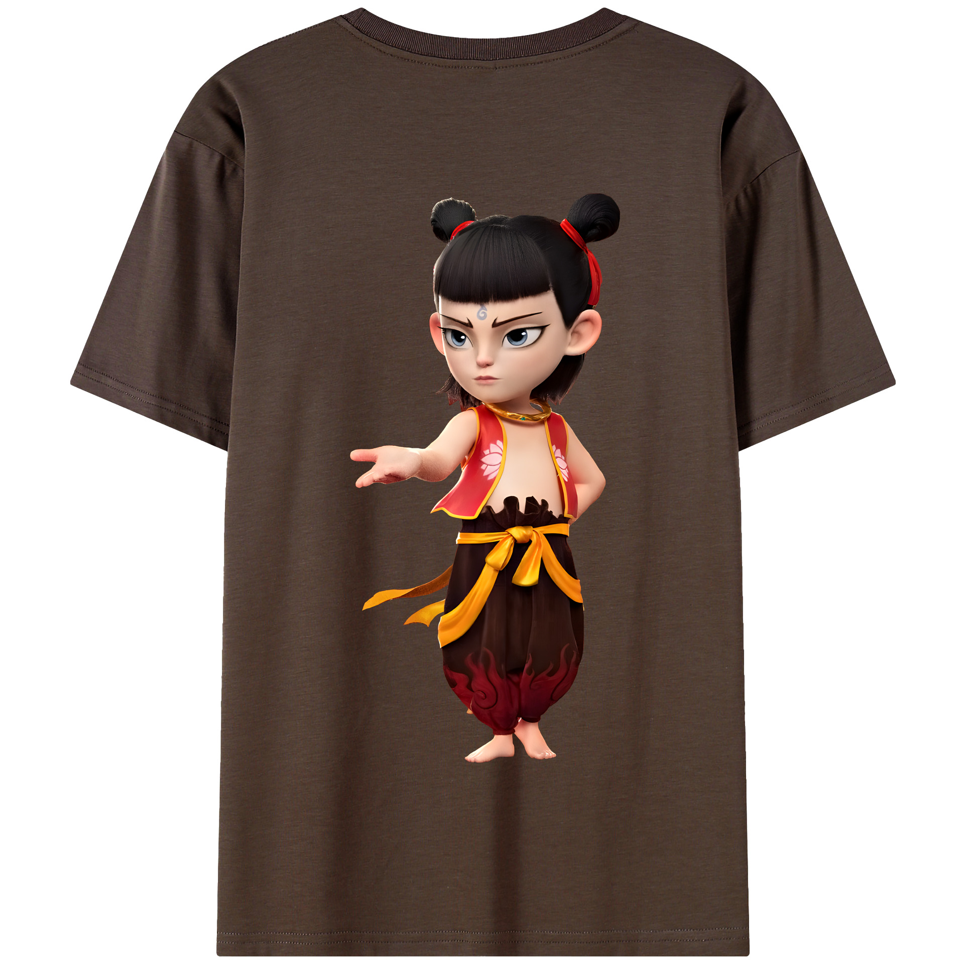 （画像用） Ne Zha 2 ナタ 魔童の大暴れ 綿100％半袖Tシャツ（背面プリント）
