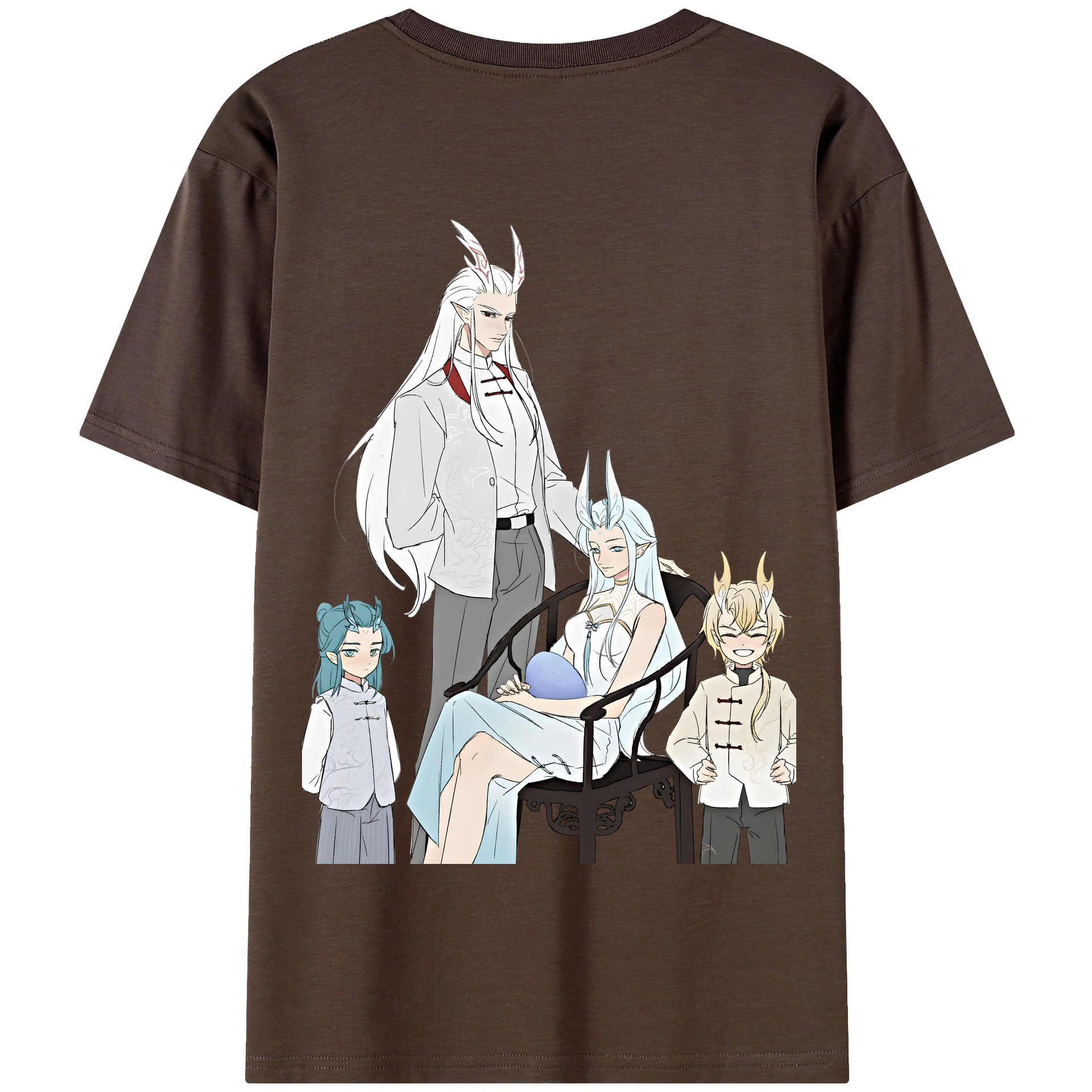（画像用） Ne Zha 2 ナタ 魔童の大暴れ 綿100％半袖Tシャツ（背面プリント）