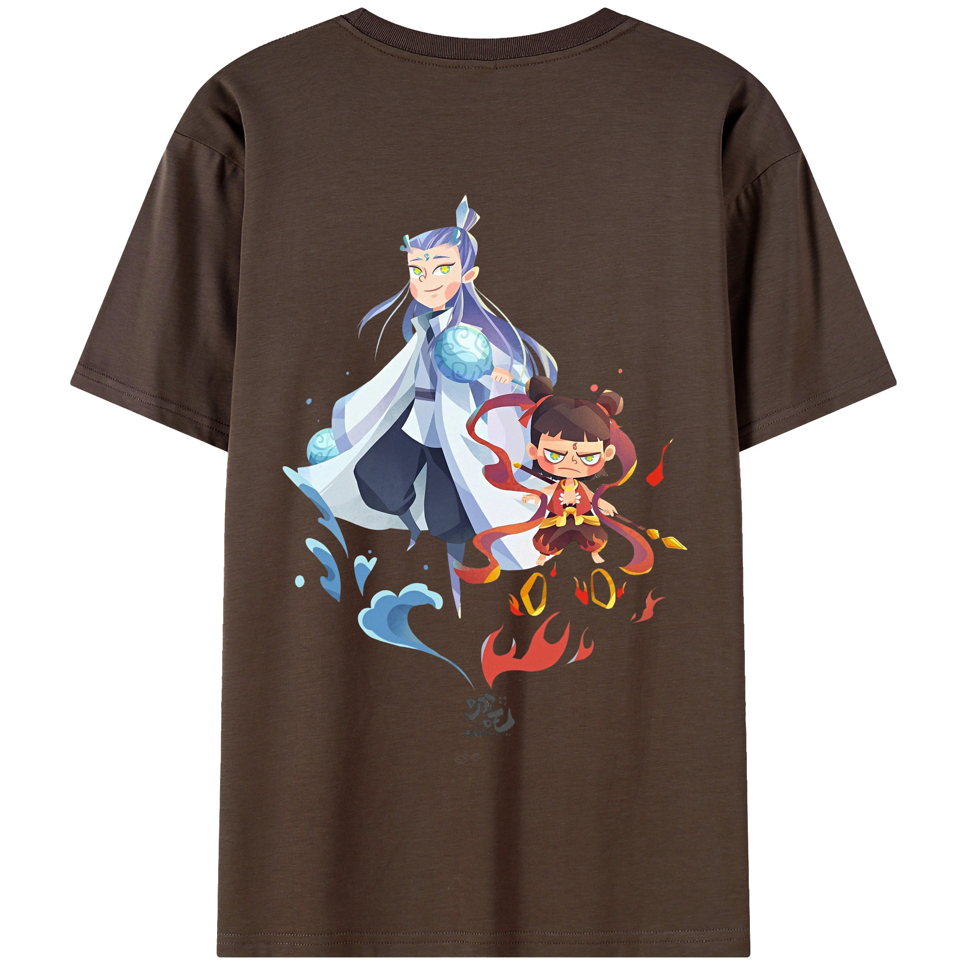 （画像用） Ne Zha 2 ナタ 魔童の大暴れ 綿100％半袖Tシャツ（背面プリント）