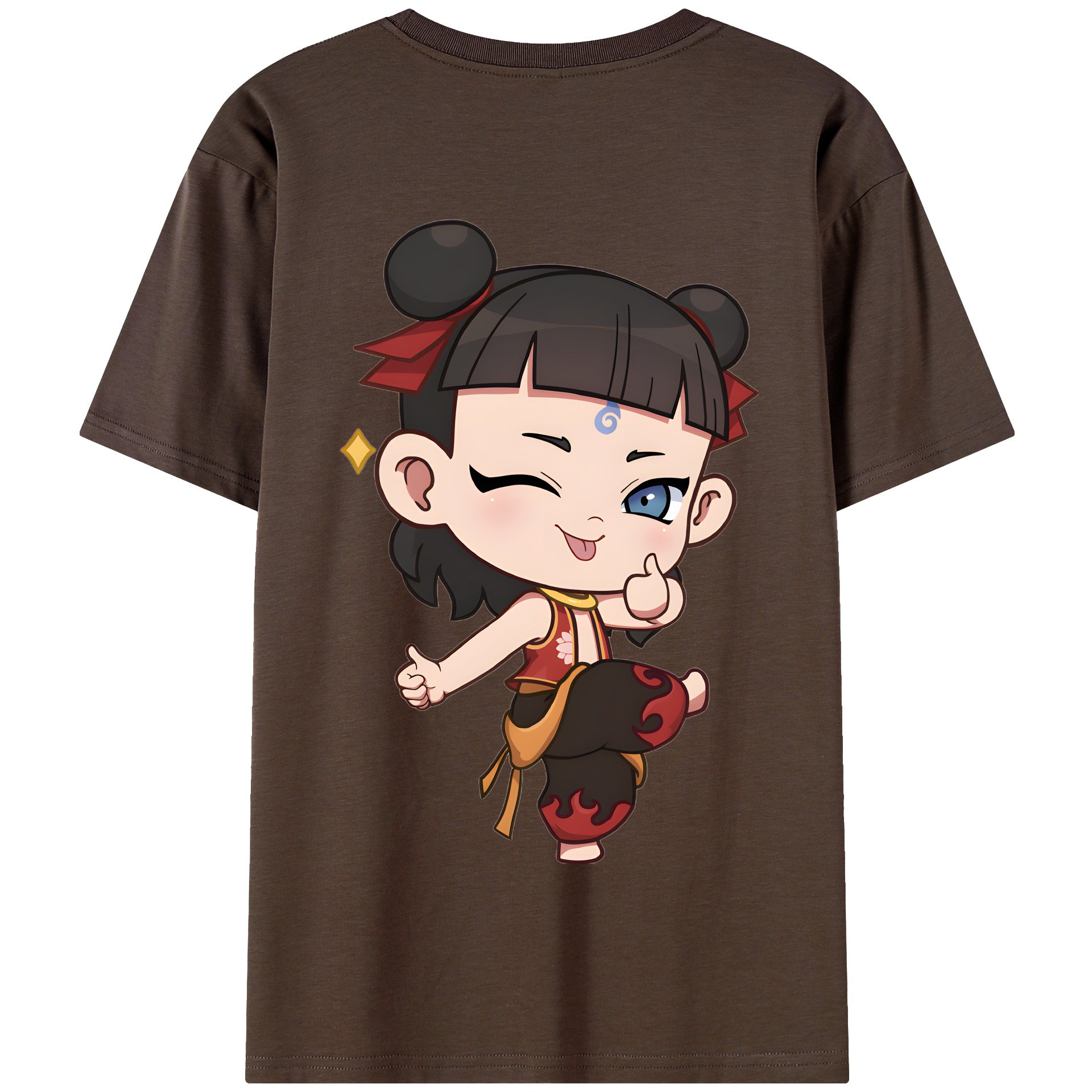 （画像用） Ne Zha 2 ナタ 魔童の大暴れ 綿100％半袖Tシャツ（背面プリント）