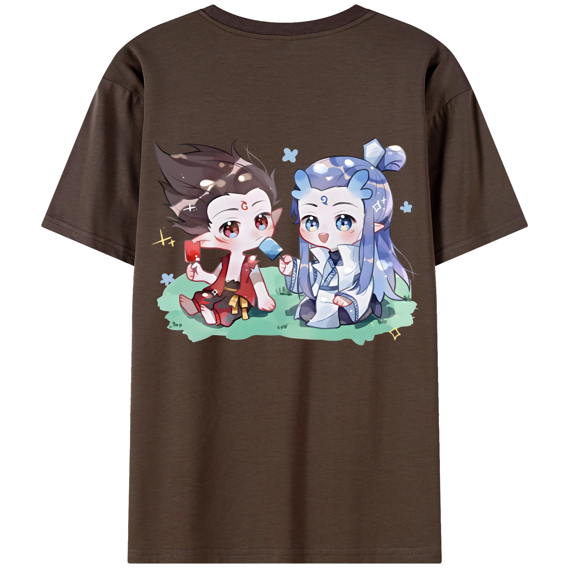 （画像用） Ne Zha 2 ナタ 魔童の大暴れ 綿100％半袖Tシャツ（背面プリント）