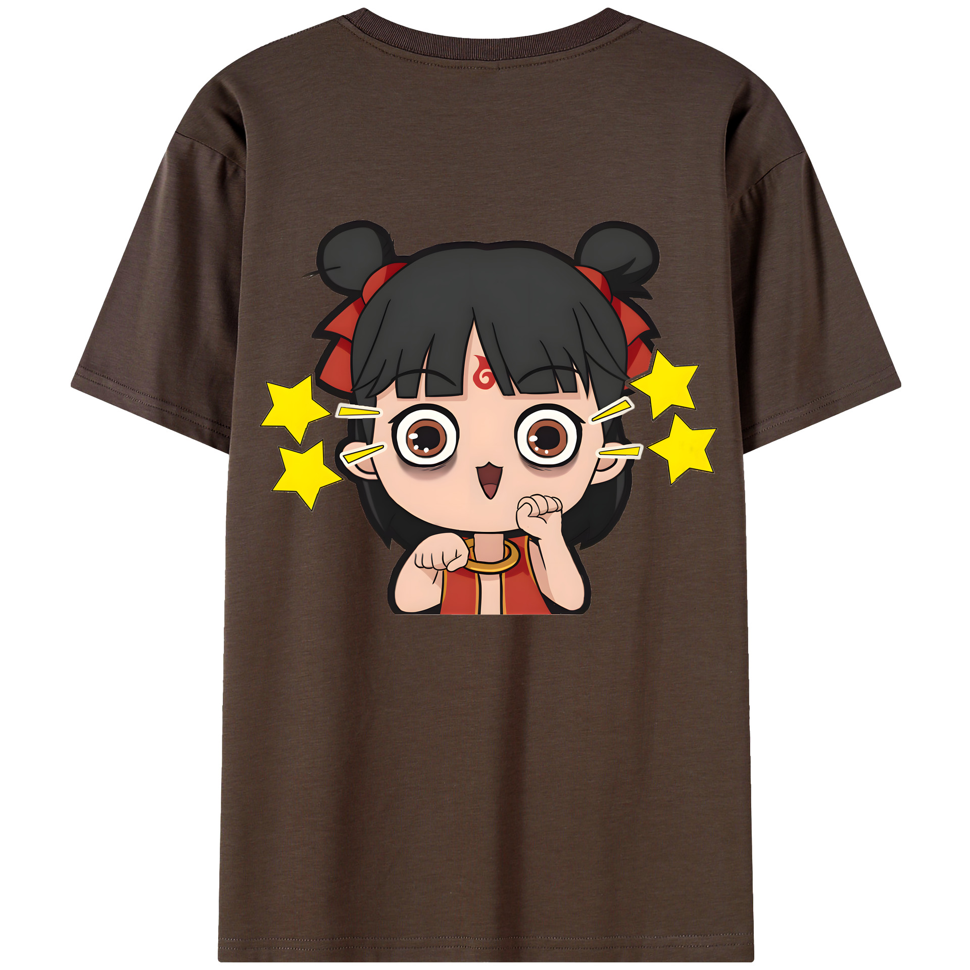 （画像用） Ne Zha 2 ナタ 魔童の大暴れ 綿100％半袖Tシャツ（背面プリント）