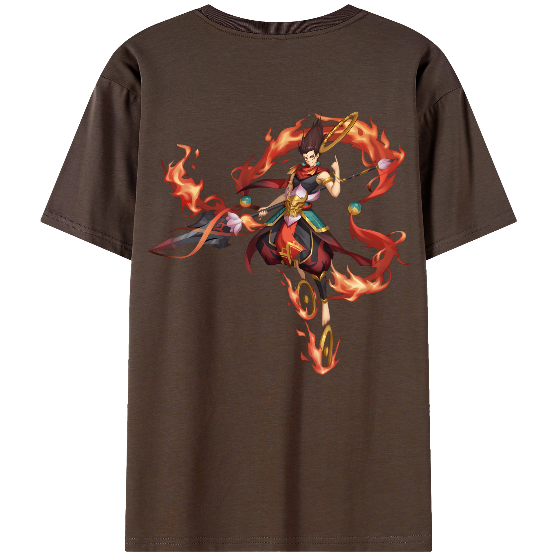 （画像用） Ne Zha 2 ナタ 魔童の大暴れ 綿100％半袖Tシャツ（背面プリント）
