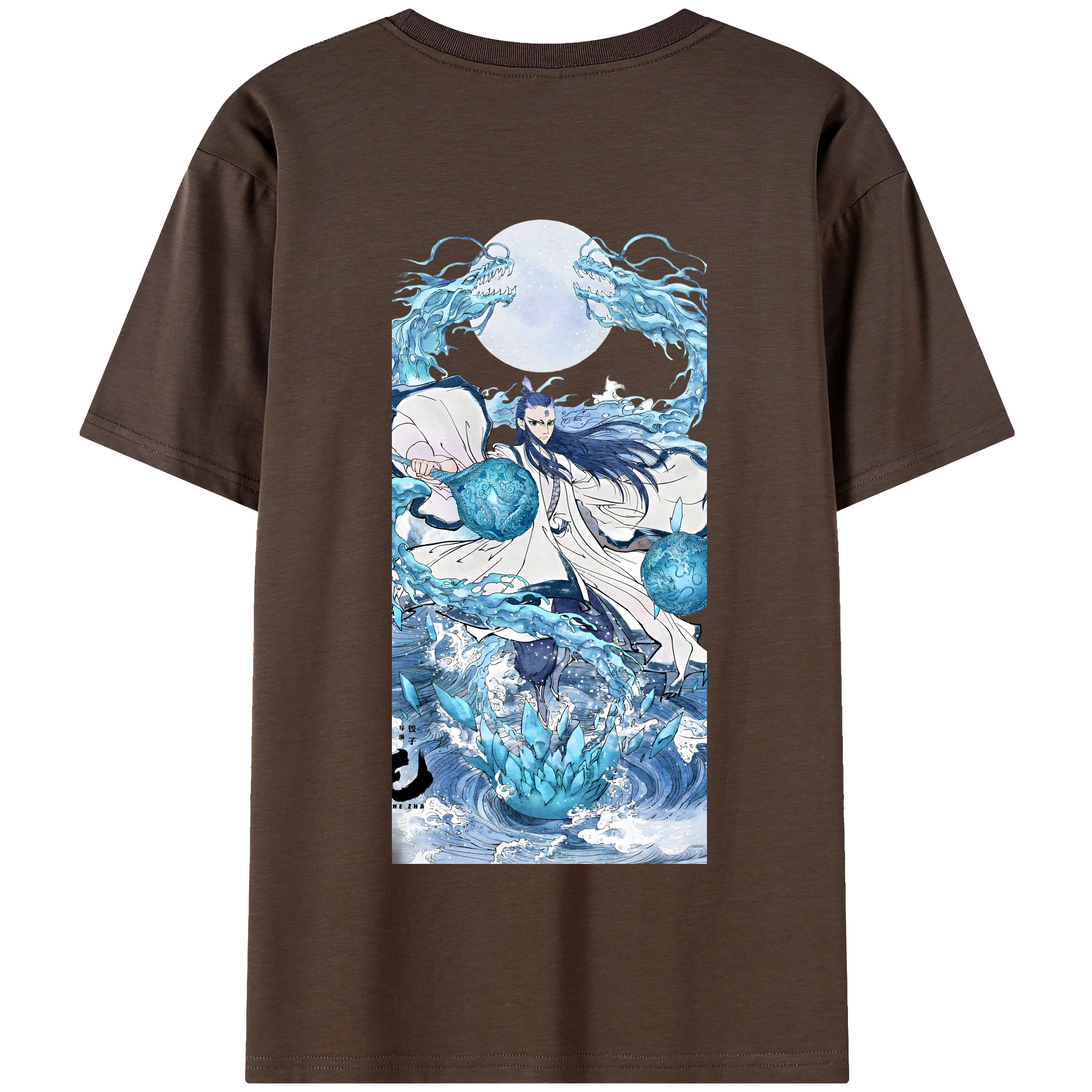 （画像用） Ne Zha 2 ナタ 魔童の大暴れ 綿100％半袖Tシャツ（背面プリント）