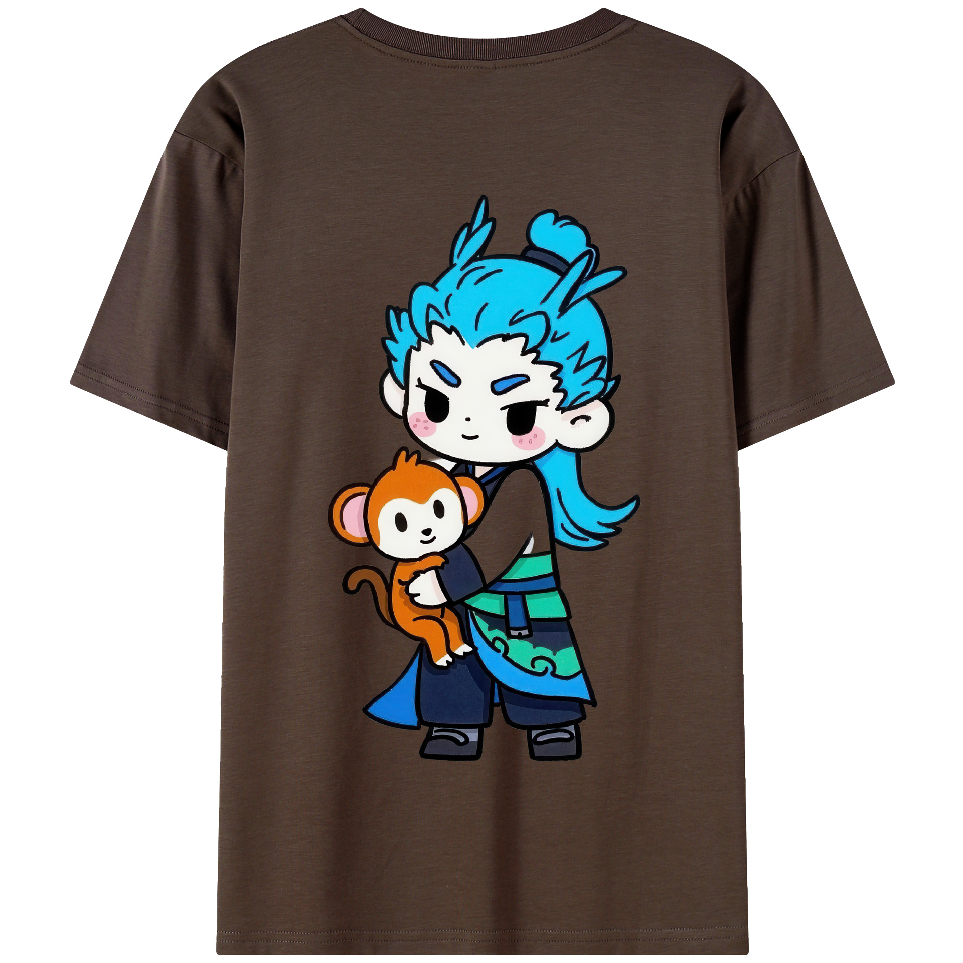 （画像用） Ne Zha 2 ナタ 魔童の大暴れ 綿100％半袖Tシャツ（背面プリント）