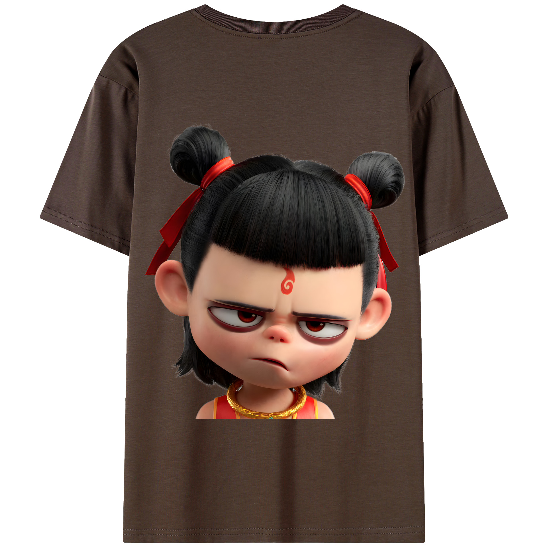 （画像用） Ne Zha 2 ナタ 魔童の大暴れ 綿100％半袖Tシャツ（背面プリント）