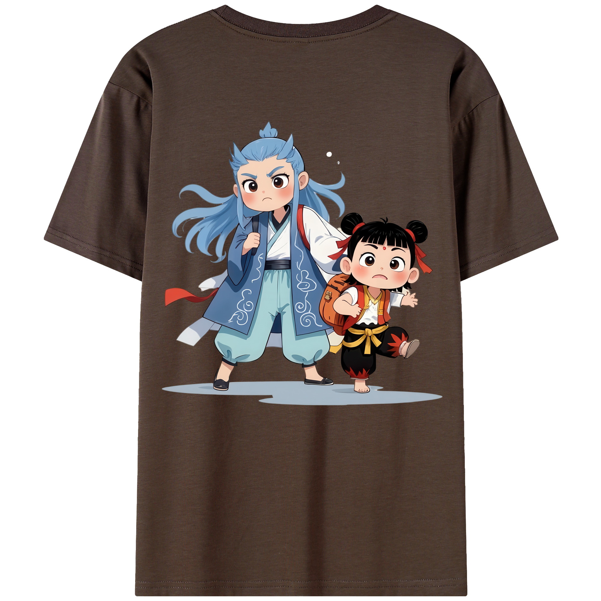 （画像用） Ne Zha 2 ナタ 魔童の大暴れ 綿100％半袖Tシャツ（背面プリント）