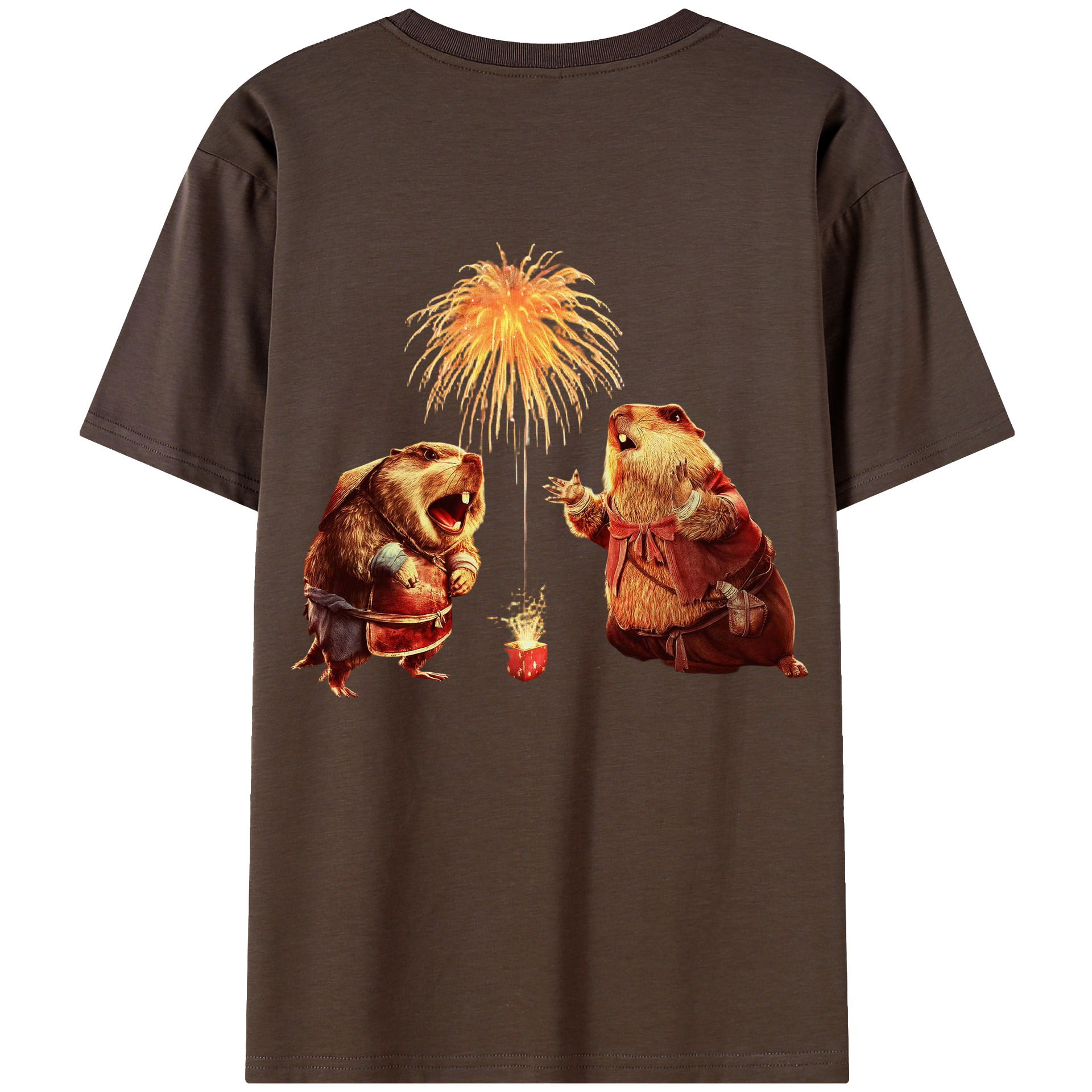 （画像用） Ne Zha 2 ナタ 魔童の大暴れ 綿100％半袖Tシャツ（背面プリント）