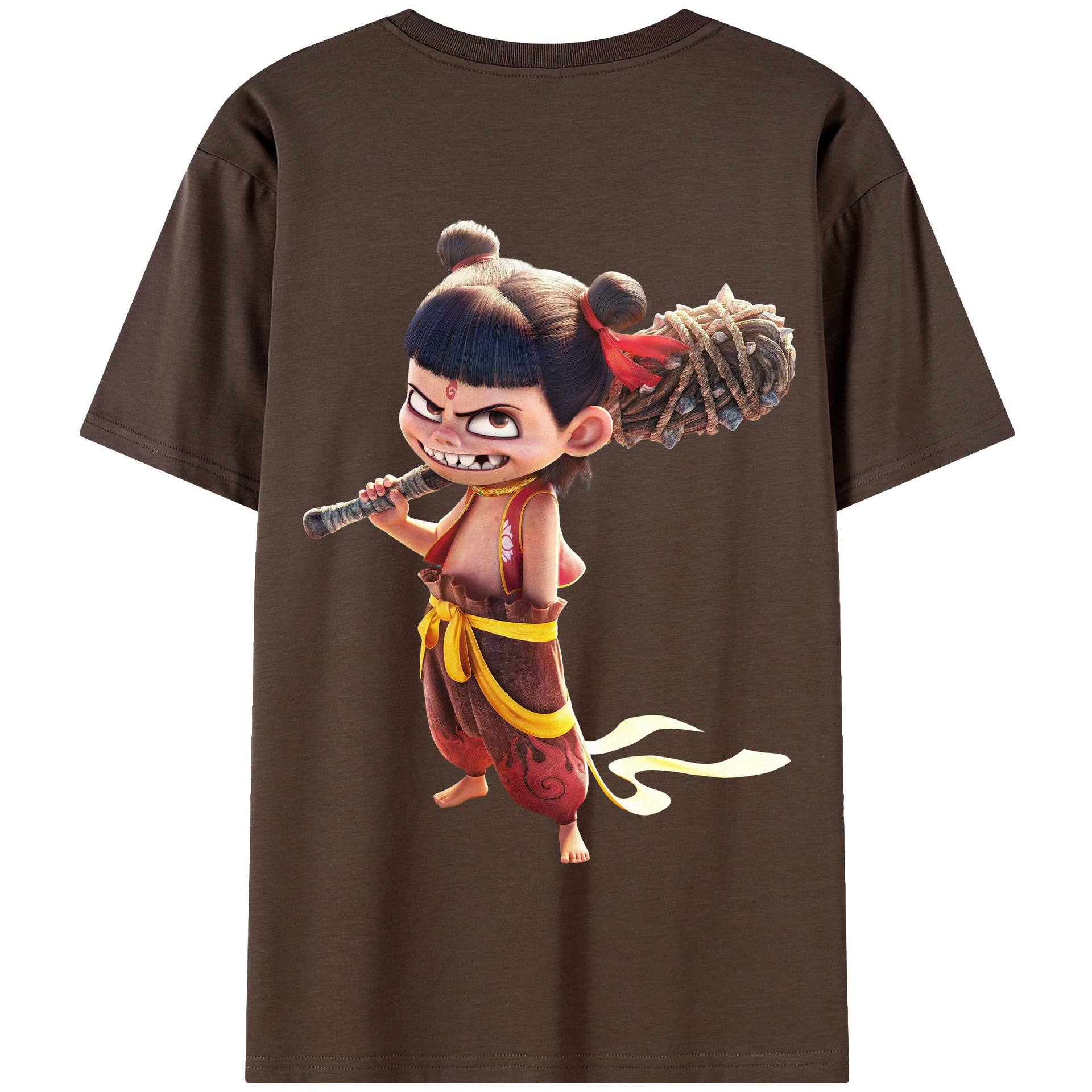 （画像用） Ne Zha 2 ナタ 魔童の大暴れ 綿100％半袖Tシャツ（背面プリント）