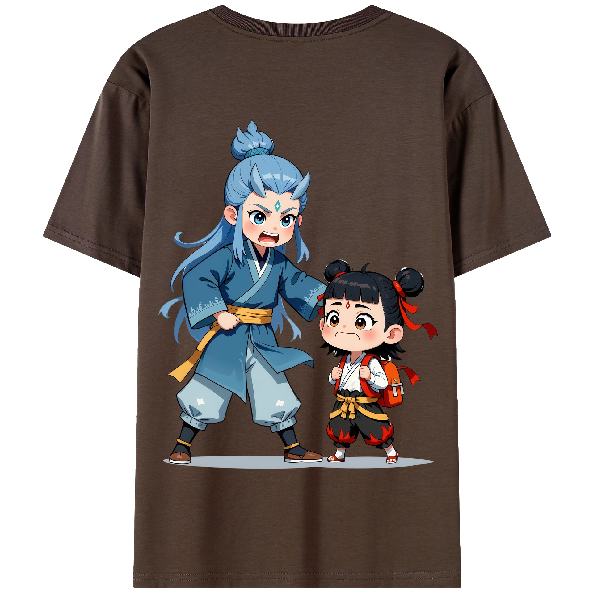 （画像用） Ne Zha 2 ナタ 魔童の大暴れ 綿100％半袖Tシャツ（背面プリント）