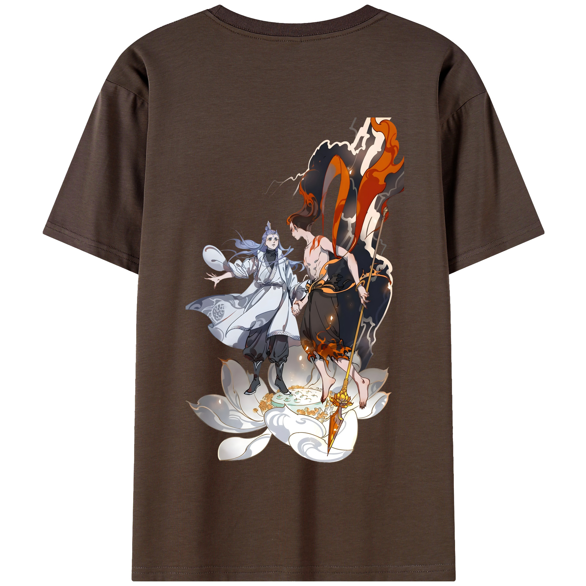 （画像用） Ne Zha 2 ナタ 魔童の大暴れ 綿100％半袖Tシャツ（背面プリント）