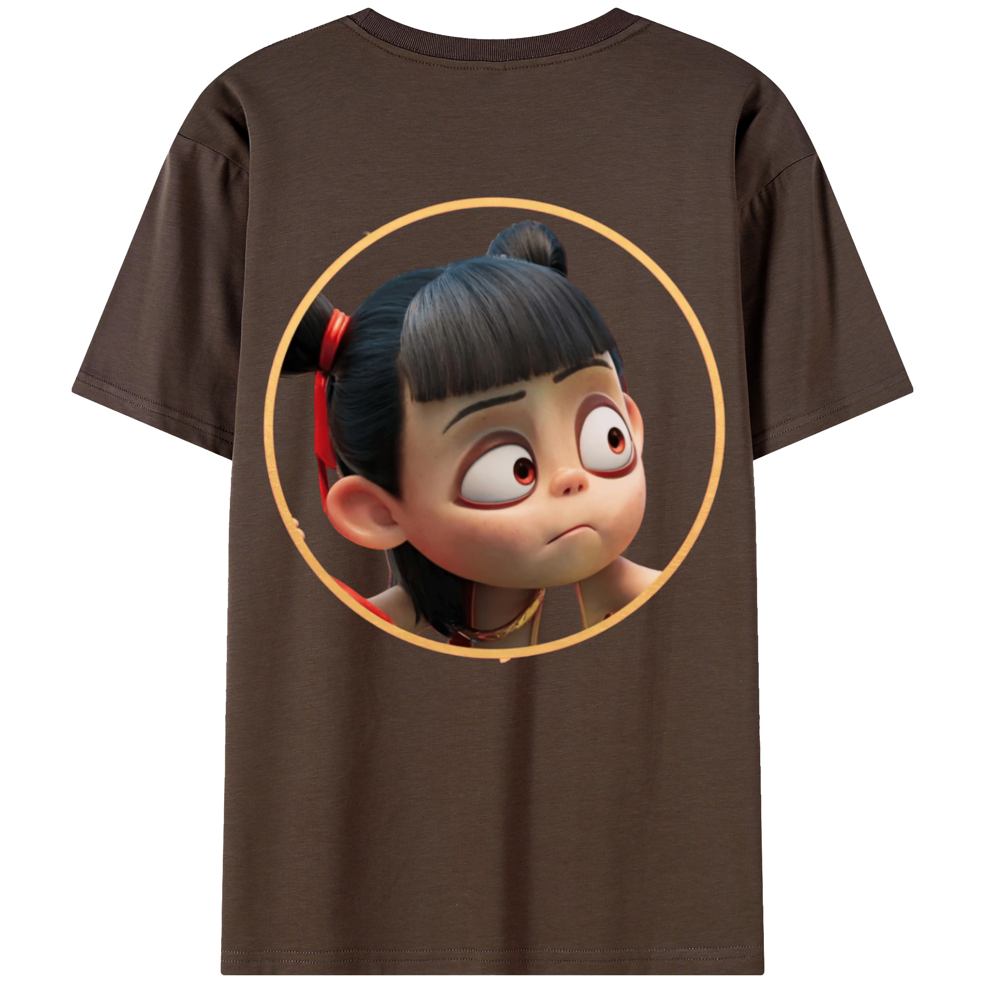 （画像用） Ne Zha 2 ナタ 魔童の大暴れ 綿100％半袖Tシャツ（背面プリント）