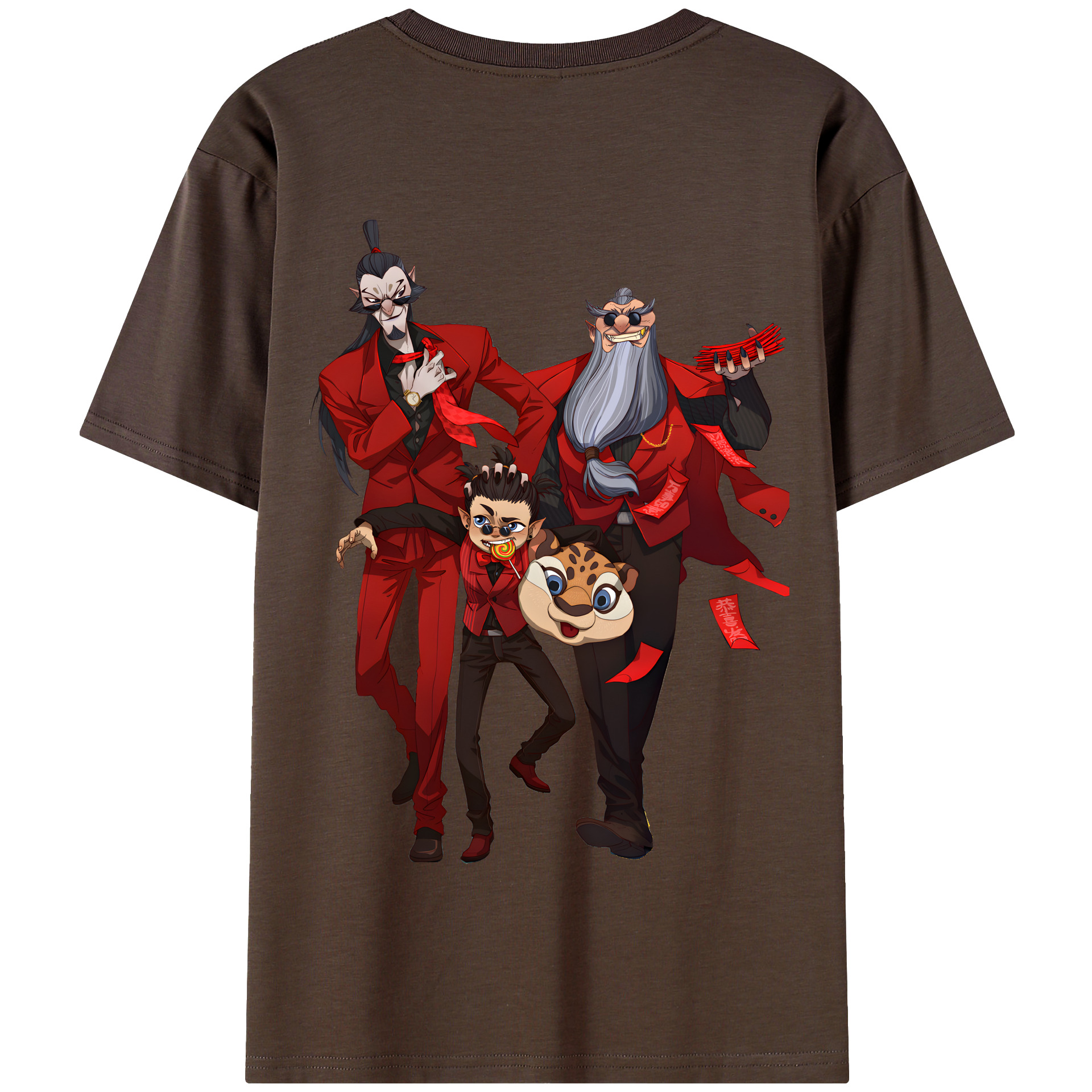 （画像用） Ne Zha 2 ナタ 魔童の大暴れ 綿100％半袖Tシャツ（背面プリント）