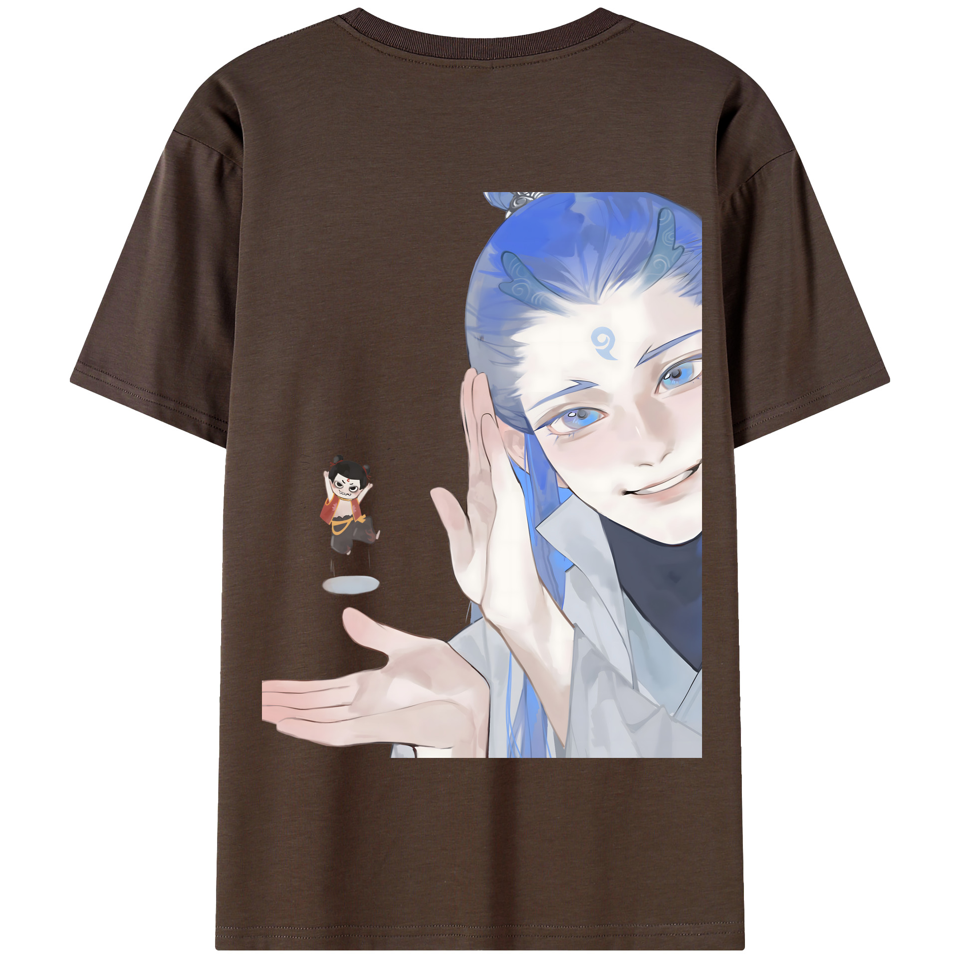（画像用） Ne Zha 2 ナタ 魔童の大暴れ 綿100％半袖Tシャツ（背面プリント）