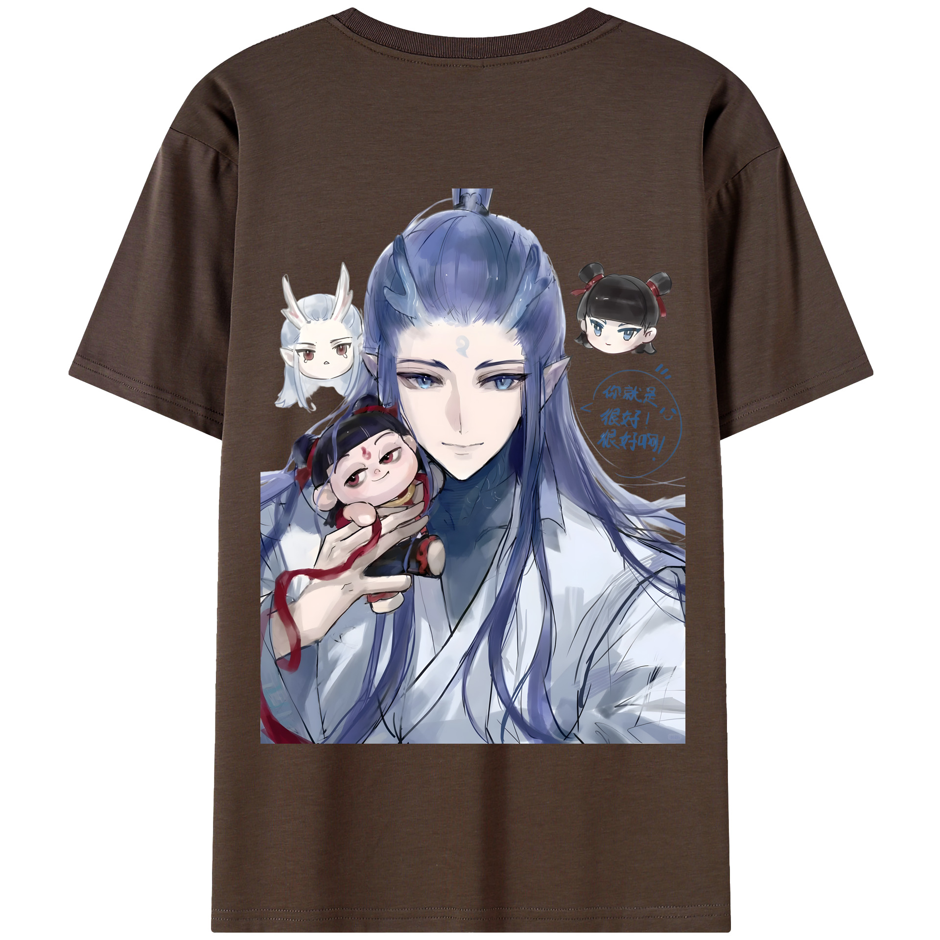 （画像用） Ne Zha 2 ナタ 魔童の大暴れ 綿100％半袖Tシャツ（背面プリント）