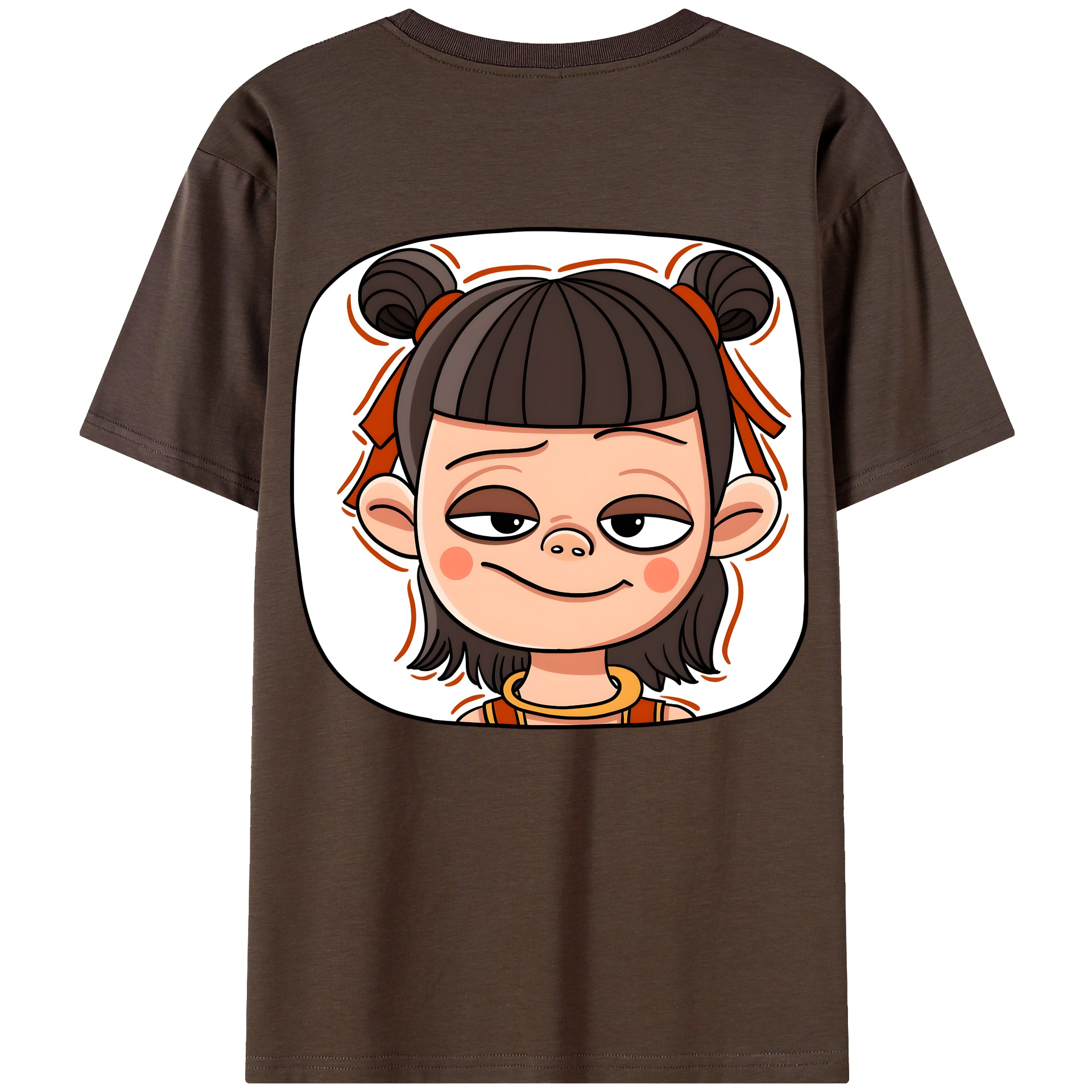 （画像用） Ne Zha 2 ナタ 魔童の大暴れ 綿100％半袖Tシャツ（背面プリント）