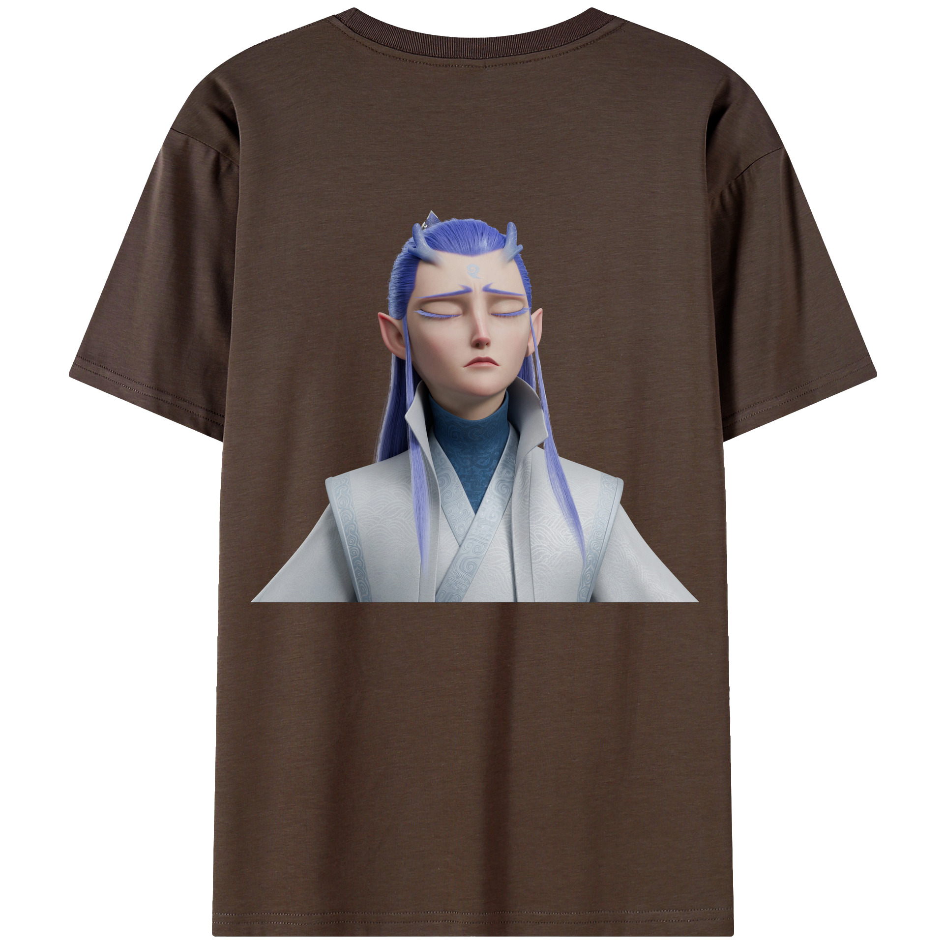 （画像用） Ne Zha 2 ナタ 魔童の大暴れ 綿100％半袖Tシャツ（背面プリント）