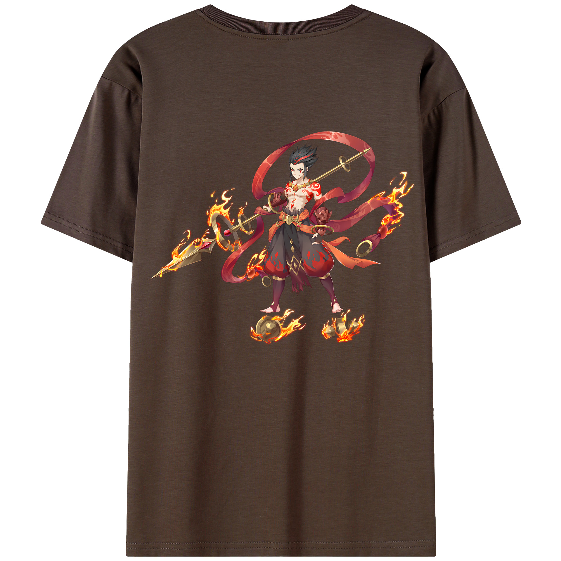 （画像用） Ne Zha 2 ナタ 魔童の大暴れ 綿100％半袖Tシャツ（背面プリント）
