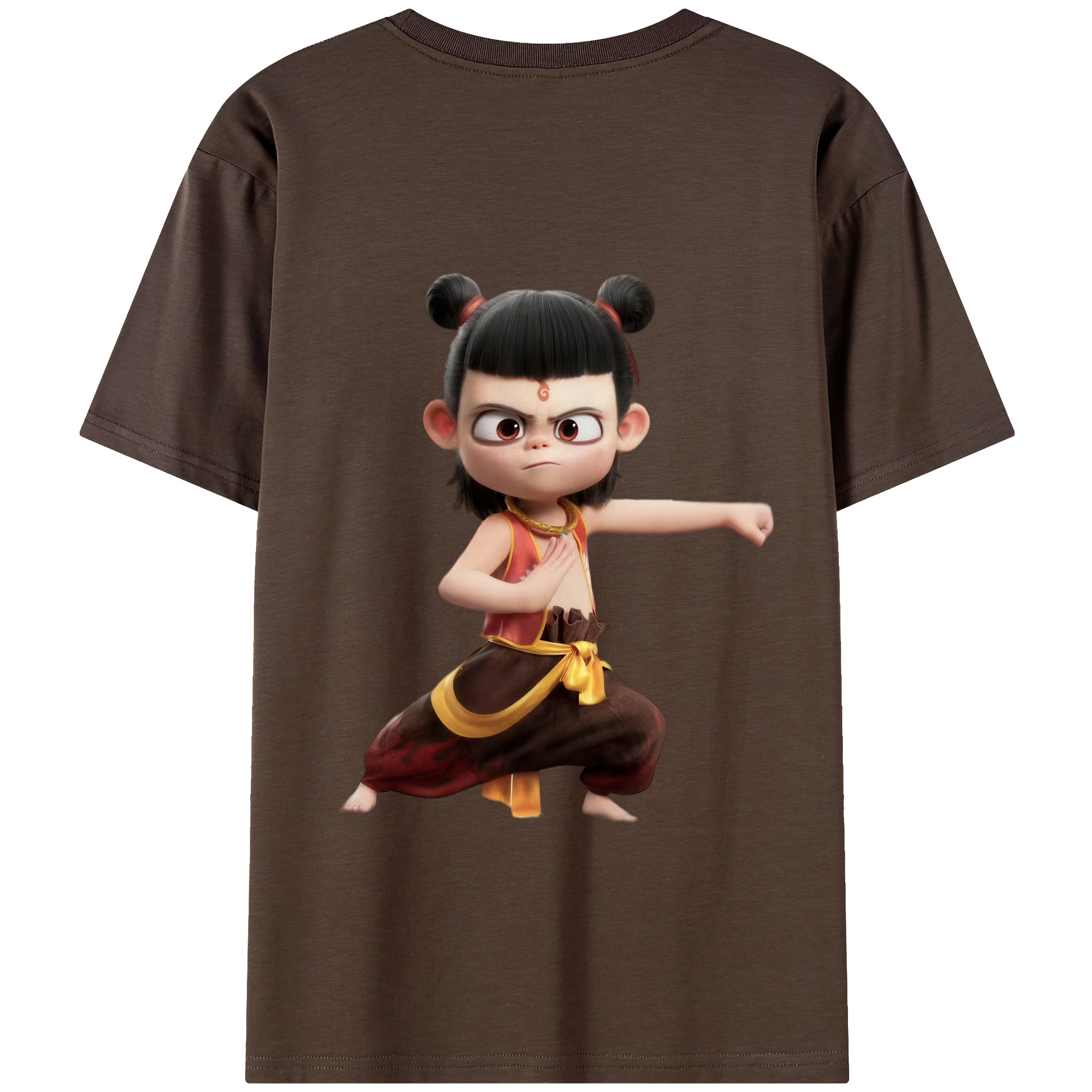 （画像用） Ne Zha 2 ナタ 魔童の大暴れ 綿100％半袖Tシャツ（背面プリント）