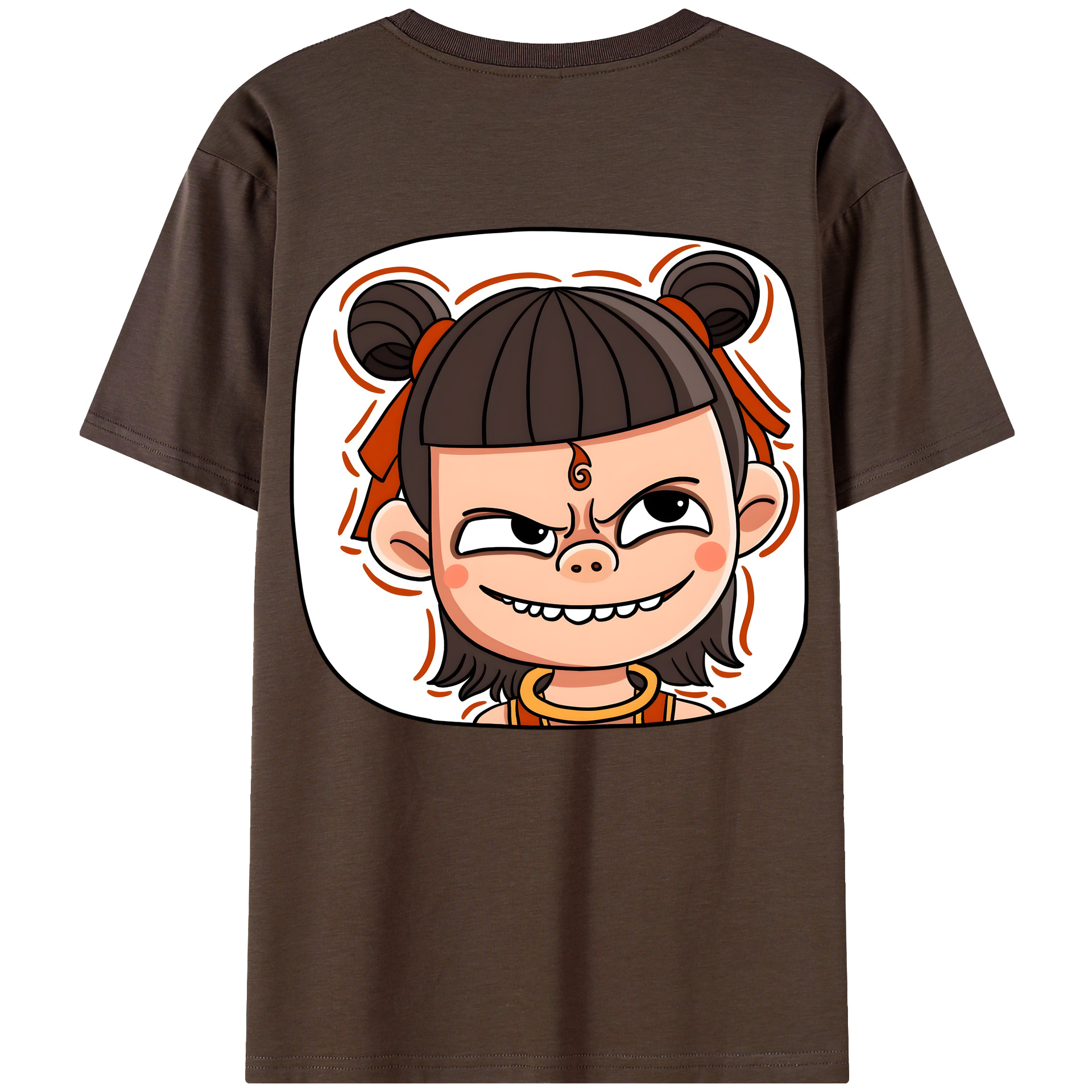 （画像用） Ne Zha 2 ナタ 魔童の大暴れ 綿100％半袖Tシャツ（背面プリント）