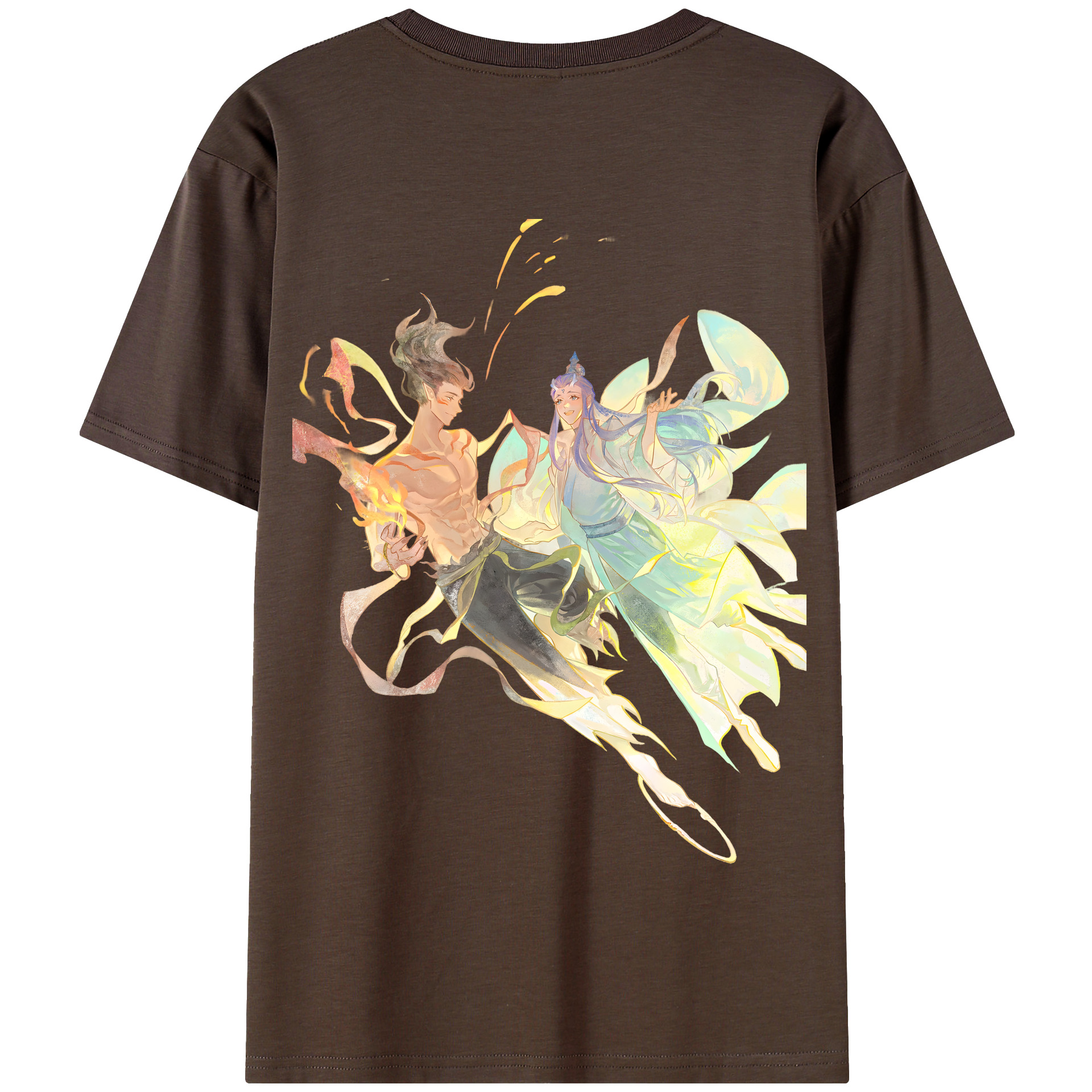 （画像用） Ne Zha 2 ナタ 魔童の大暴れ 綿100％半袖Tシャツ（背面プリント）