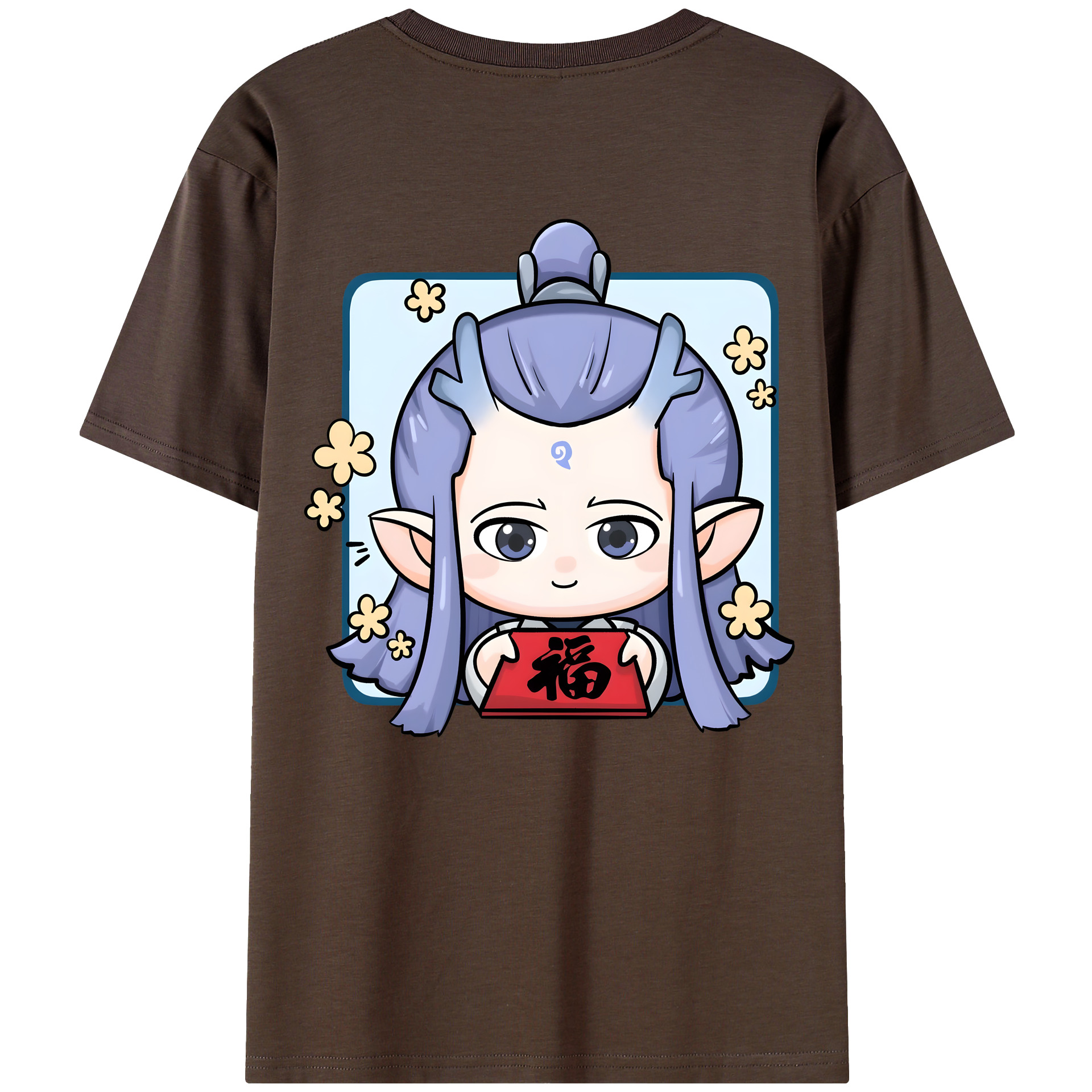 （画像用） Ne Zha 2 ナタ 魔童の大暴れ 綿100％半袖Tシャツ（背面プリント）