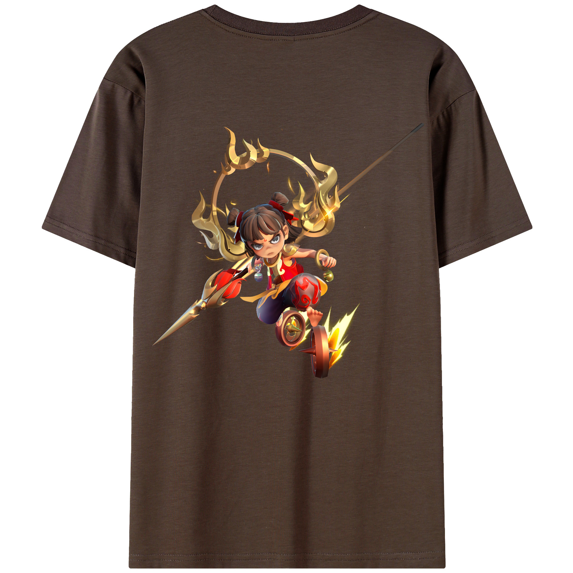 （画像用） Ne Zha 2 ナタ 魔童の大暴れ 綿100％半袖Tシャツ（背面プリント）