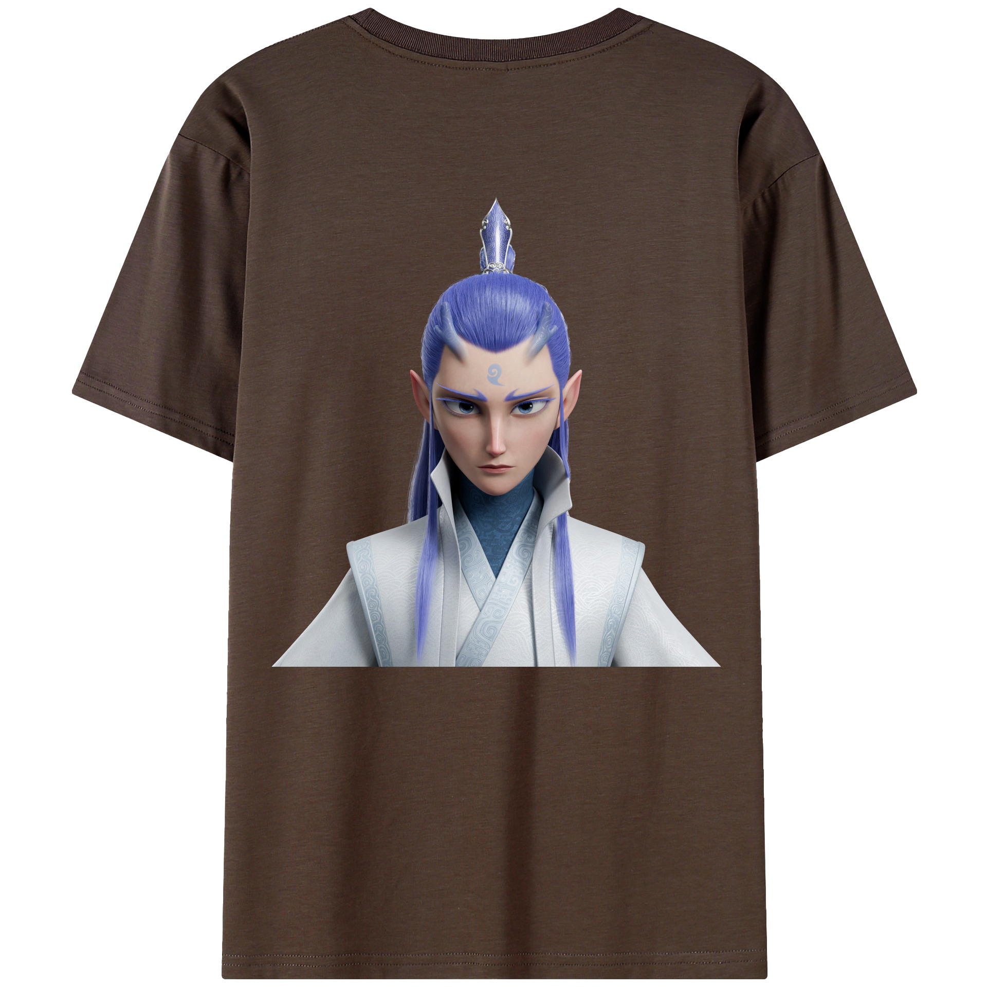 （画像用） Ne Zha 2 ナタ 魔童の大暴れ 綿100％半袖Tシャツ（背面プリント）