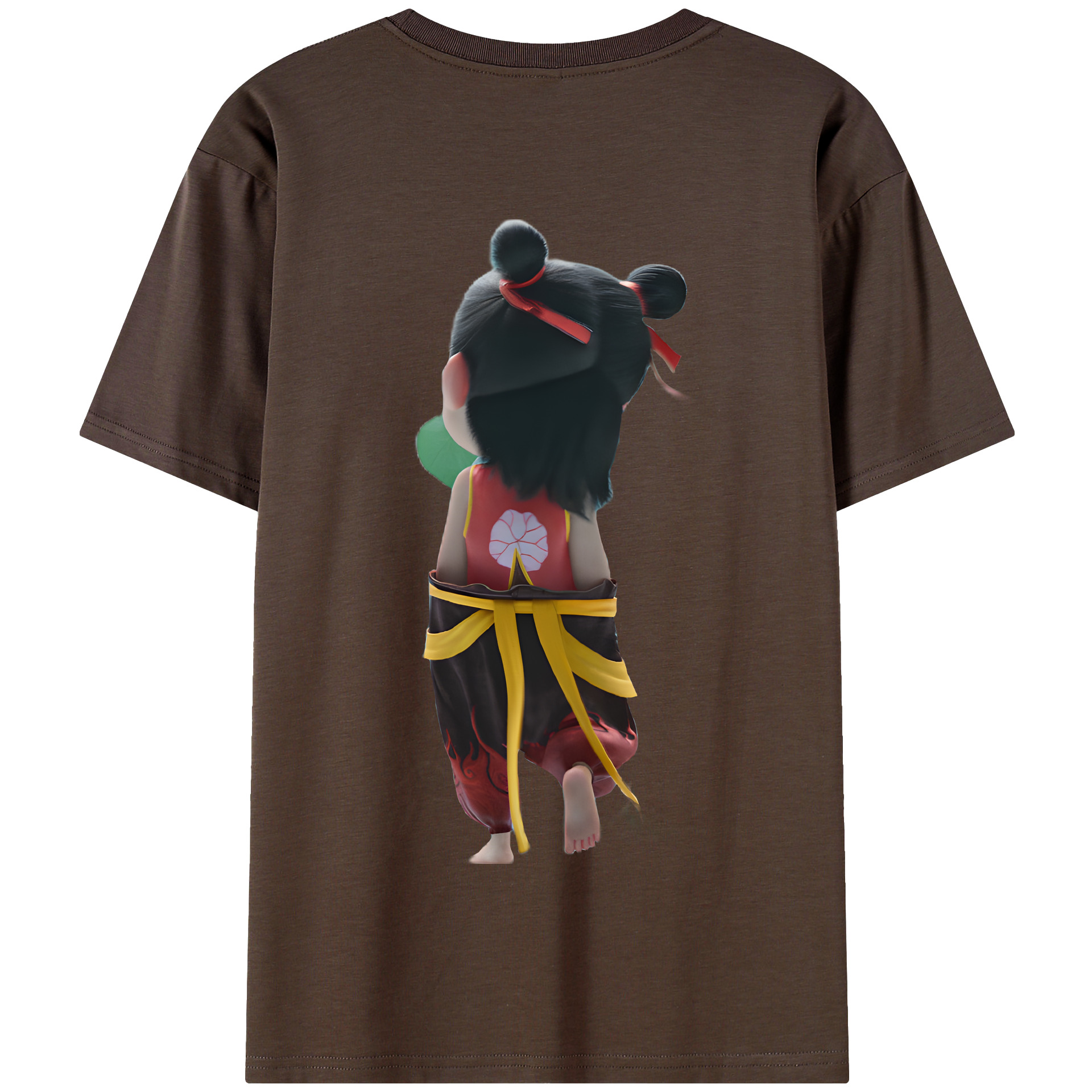 （画像用） Ne Zha 2 ナタ 魔童の大暴れ 綿100％半袖Tシャツ（背面プリント）