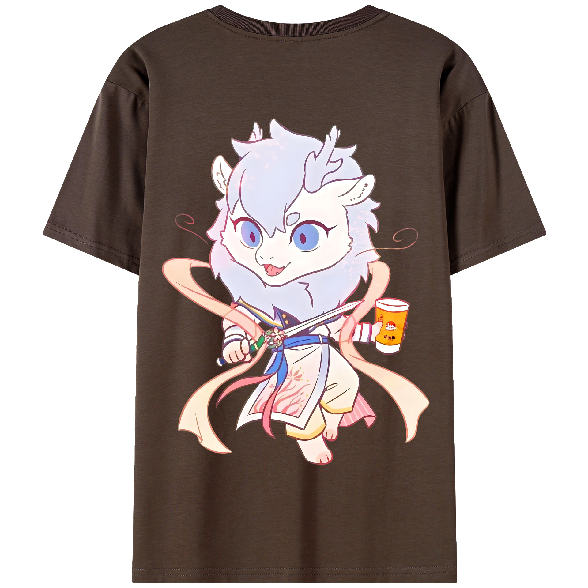 （画像用） Ne Zha 2 ナタ 魔童の大暴れ 綿100％半袖Tシャツ（背面プリント）