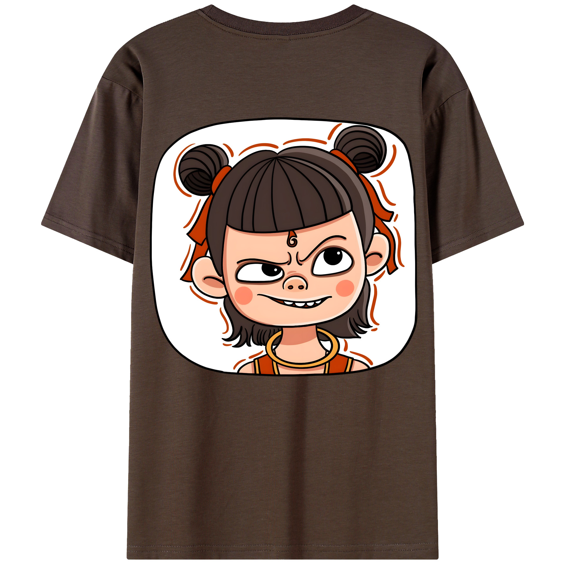 （画像用） Ne Zha 2 ナタ 魔童の大暴れ 綿100％半袖Tシャツ（背面プリント）