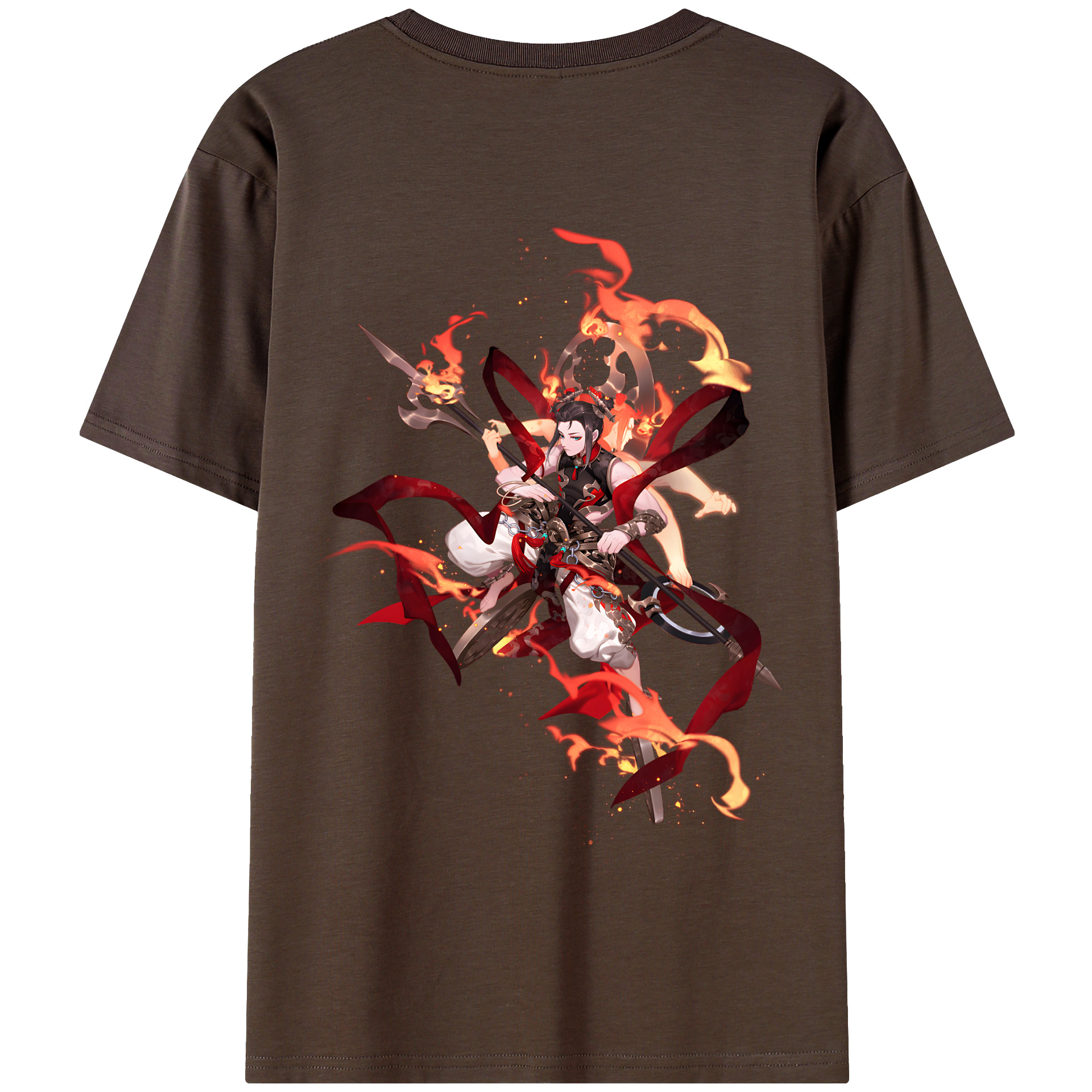 （画像用） Ne Zha 2 ナタ 魔童の大暴れ 綿100％半袖Tシャツ（背面プリント）