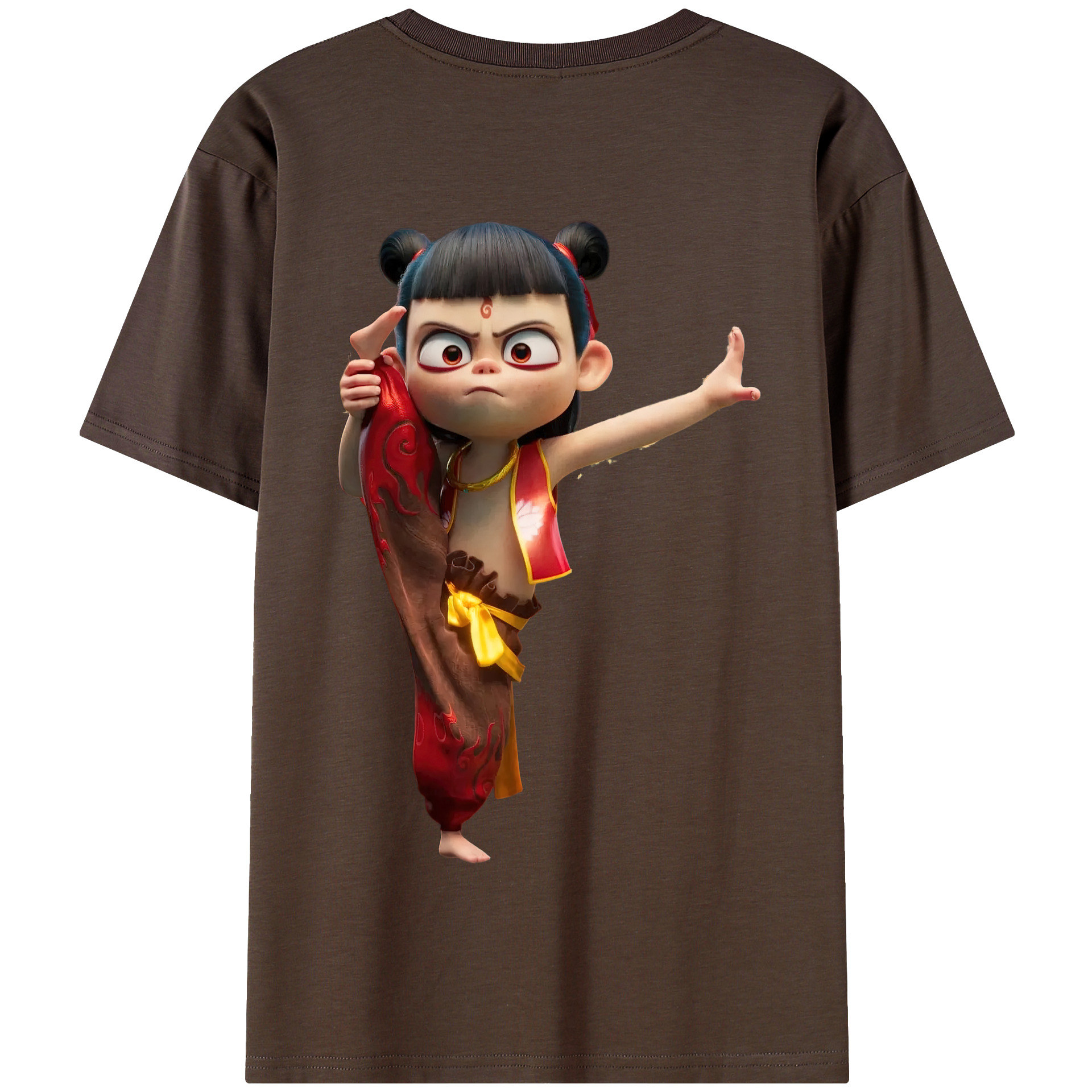 （画像用） Ne Zha 2 ナタ 魔童の大暴れ 綿100％半袖Tシャツ（背面プリント）
