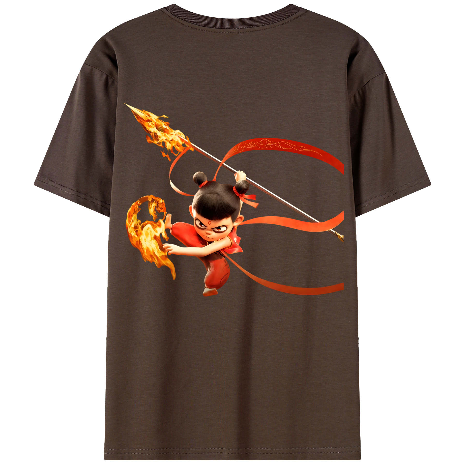 （画像用） Ne Zha 2 ナタ 魔童の大暴れ 綿100％半袖Tシャツ（背面プリント）